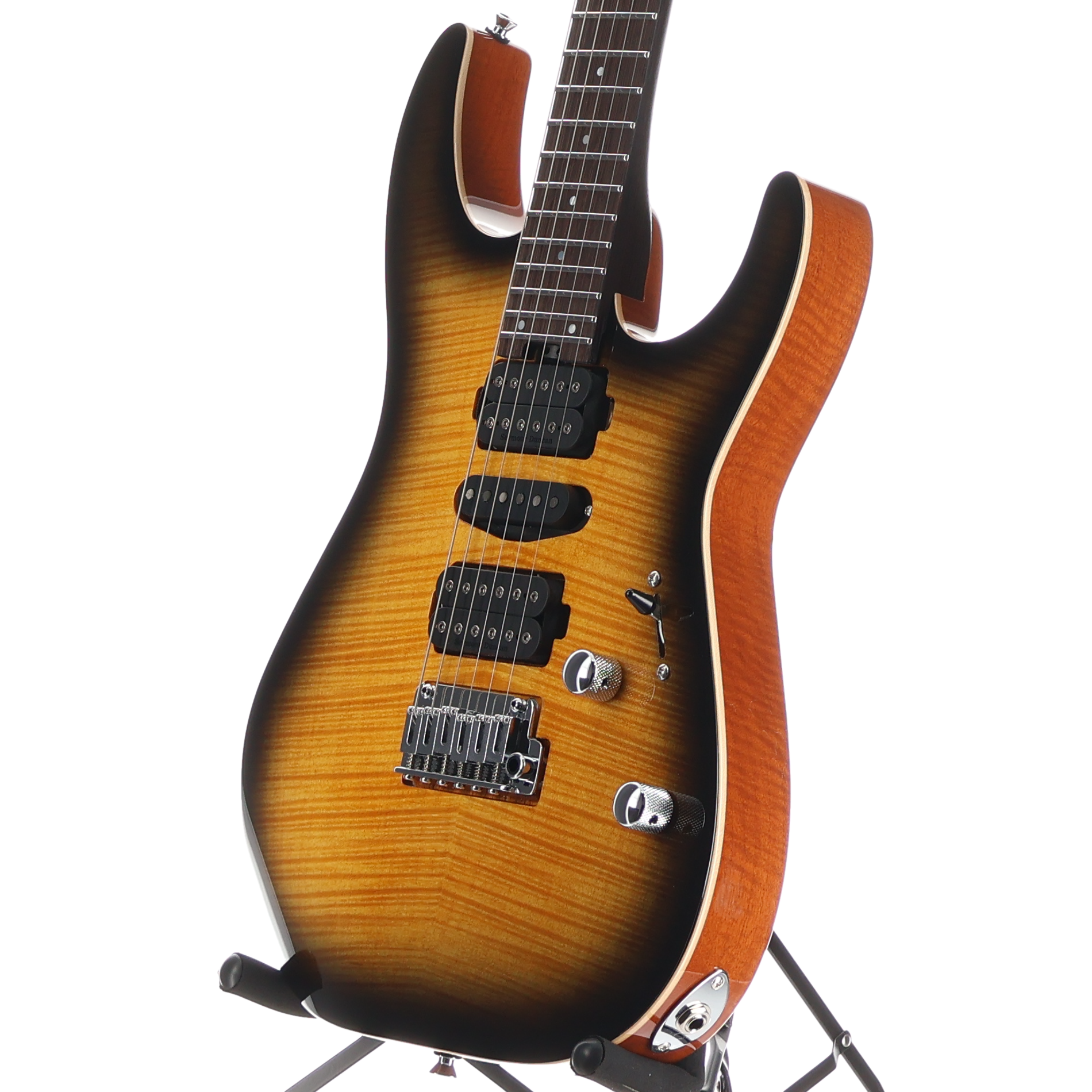 Charvel MJ DK24 HSH 2PT W Mahogany with Flame Maple, Wenge Fingerboard, Antique Burst (RP) (14887)
