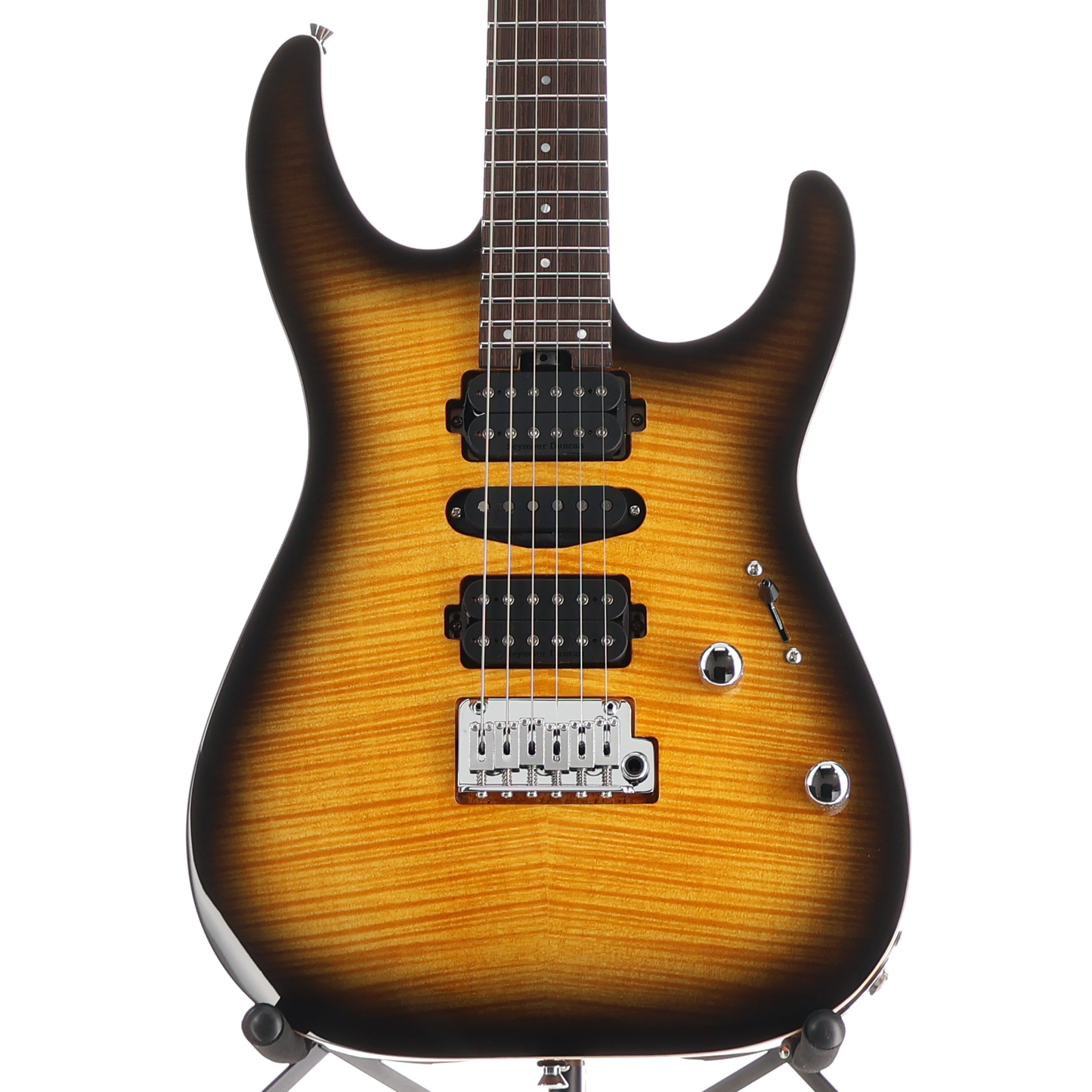 Charvel MJ DK24 HSH 2PT W Mahogany with Flame Maple, Wenge Fingerboard, Antique Burst (RP) (14887)