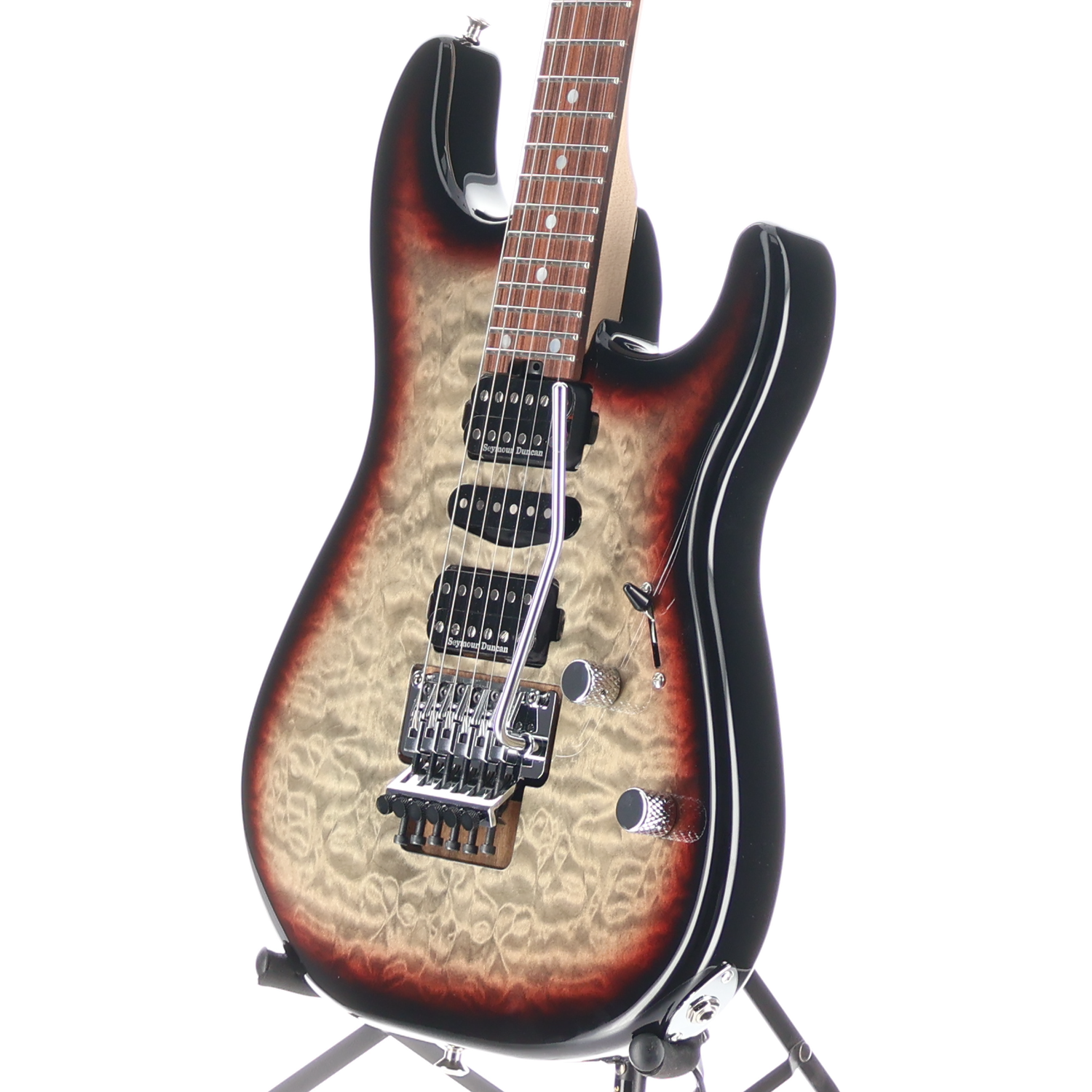 Charvel MJ San Dimas Style 1 HSH FR PF QM, Midnight Glow, Expert Setup (B3) (00021)