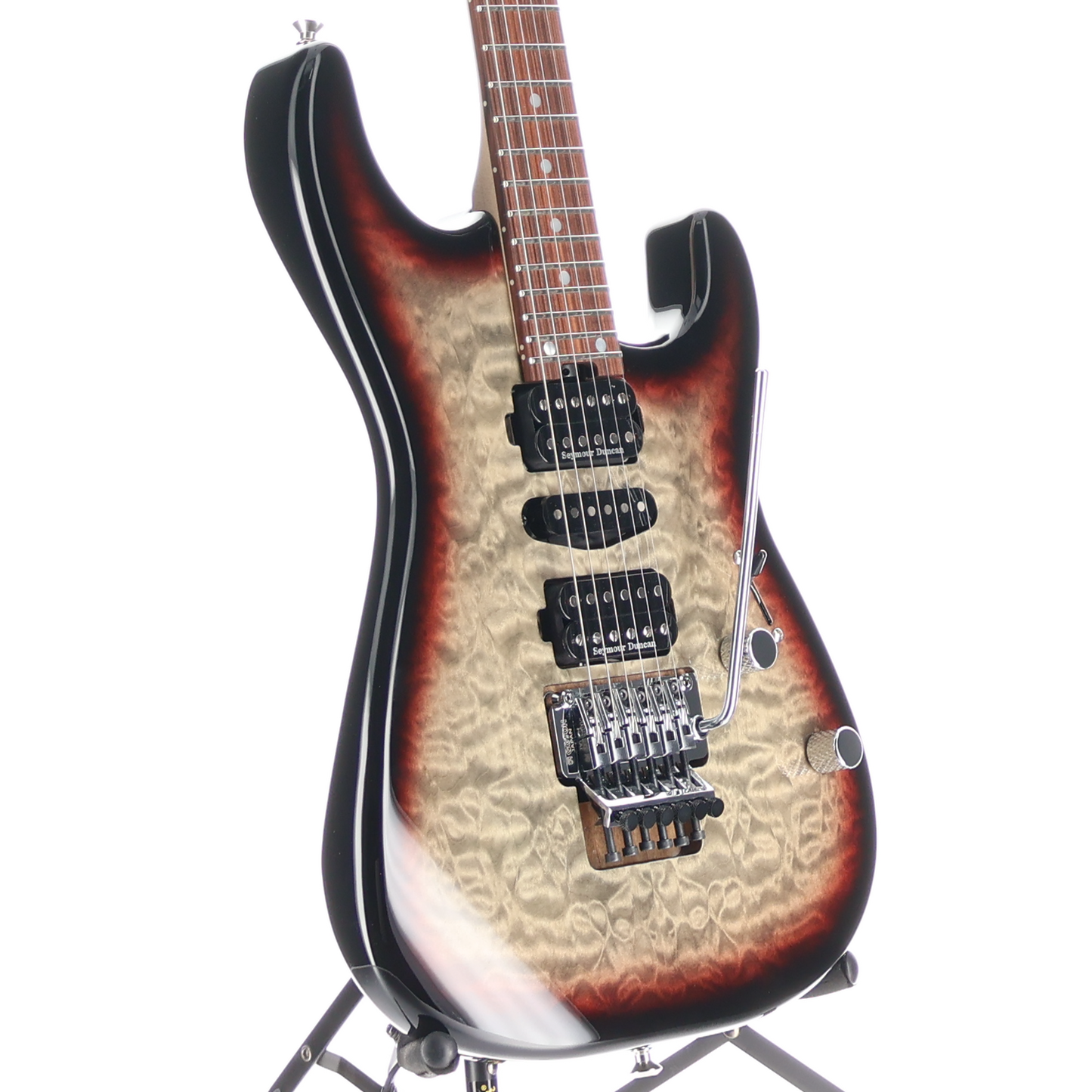 Charvel MJ San Dimas Style 1 HSH FR PF QM, Midnight Glow, Plays Great (X9) (00801)