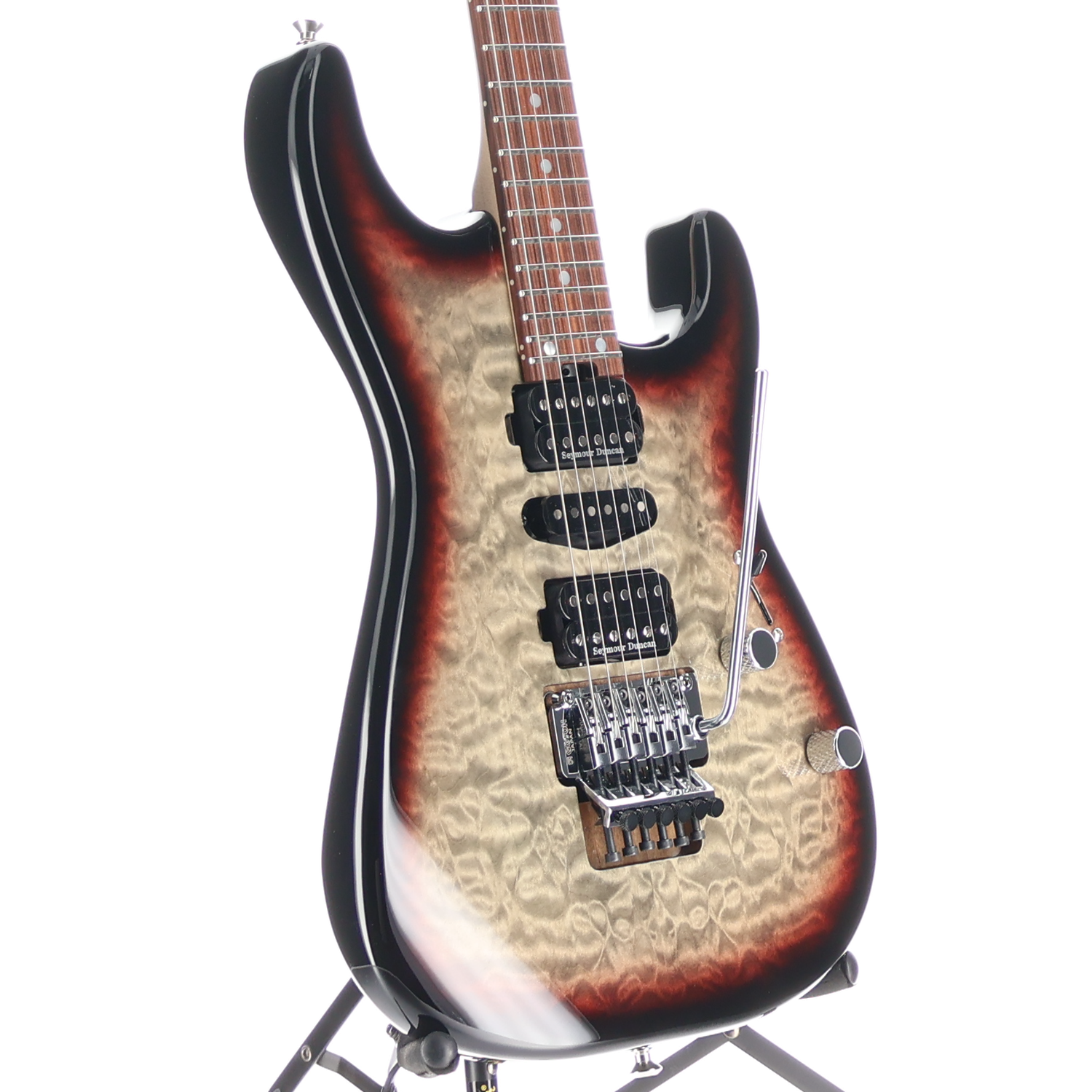 Charvel MJ San Dimas Style 1 HSH FR PF QM, Midnight Glow, Plays Great (X9) (00801)