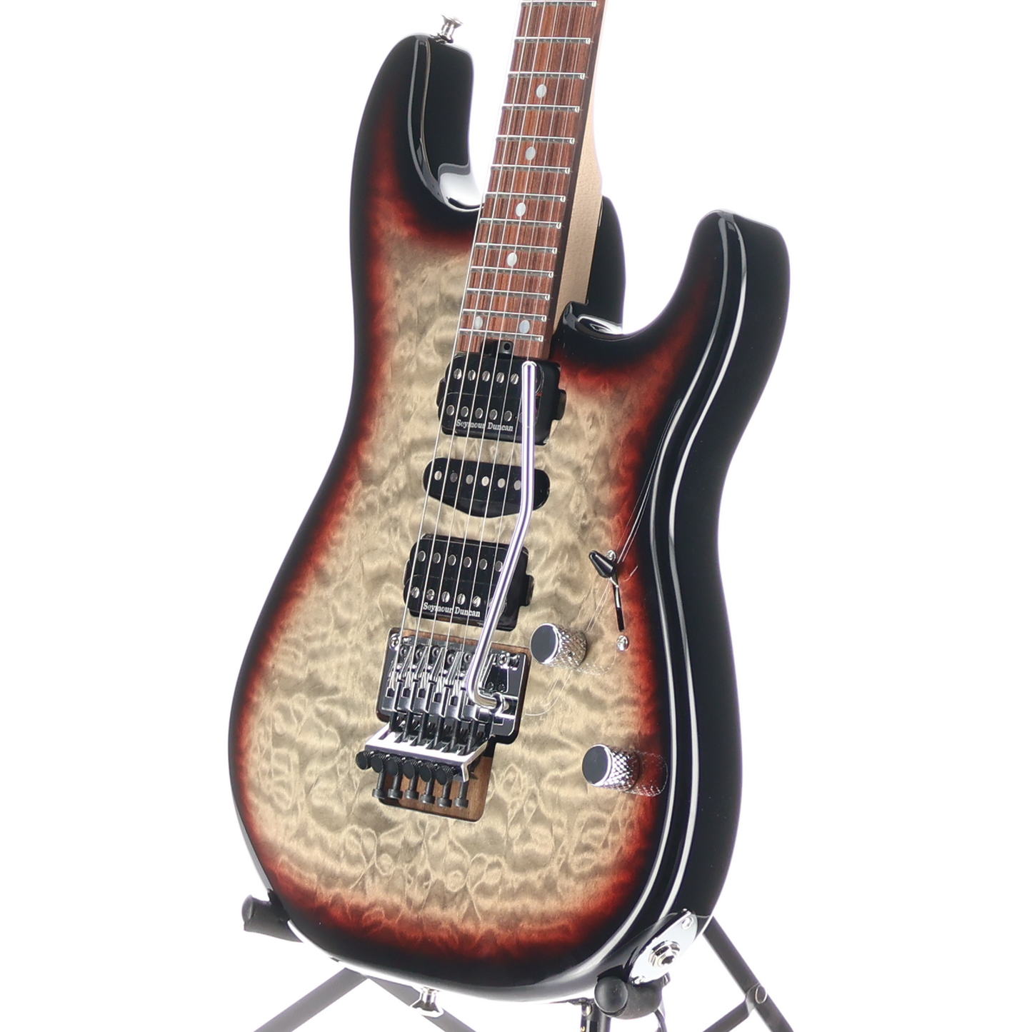 Charvel MJ San Dimas Style 1 HSH FR PF QM, Midnight Glow, Professional Setup (V4) (00015)