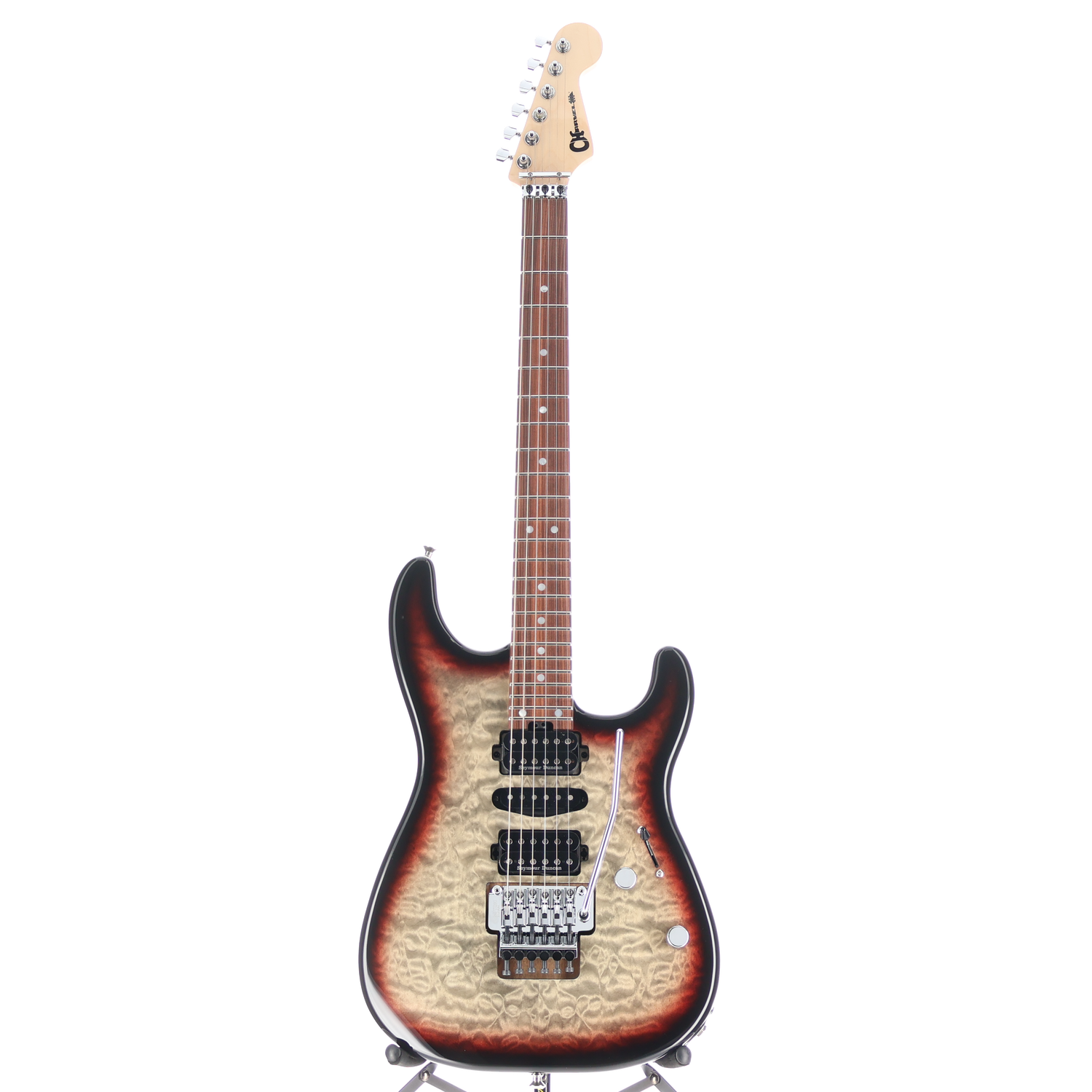 Charvel MJ San Dimas Style 1 HSH FR PF QM, Midnight Glow, Professional Setup (V4) (00015)