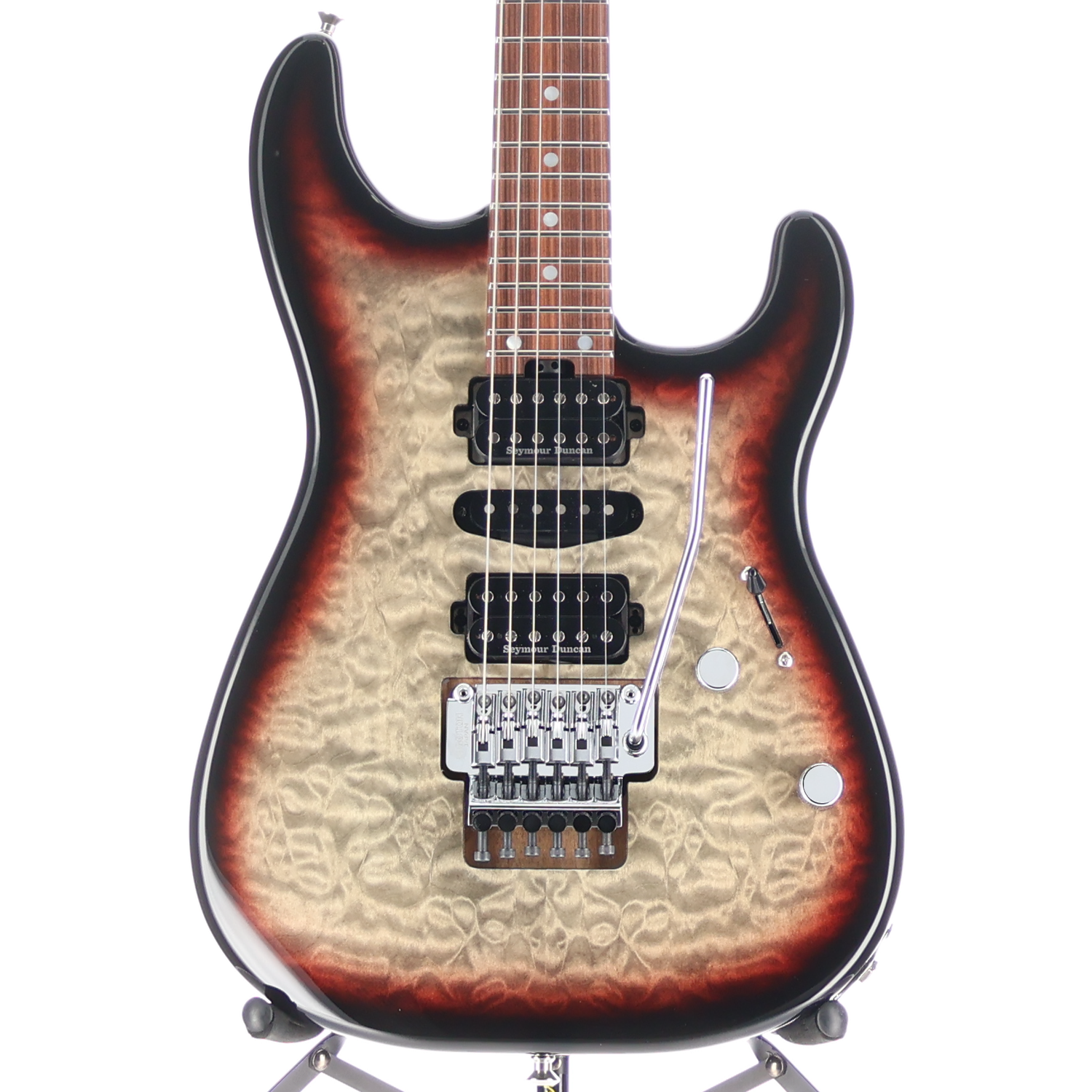 Charvel MJ San Dimas Style 1 HSH FR PF QM, Midnight Glow, Professional Setup (V4) (00015)