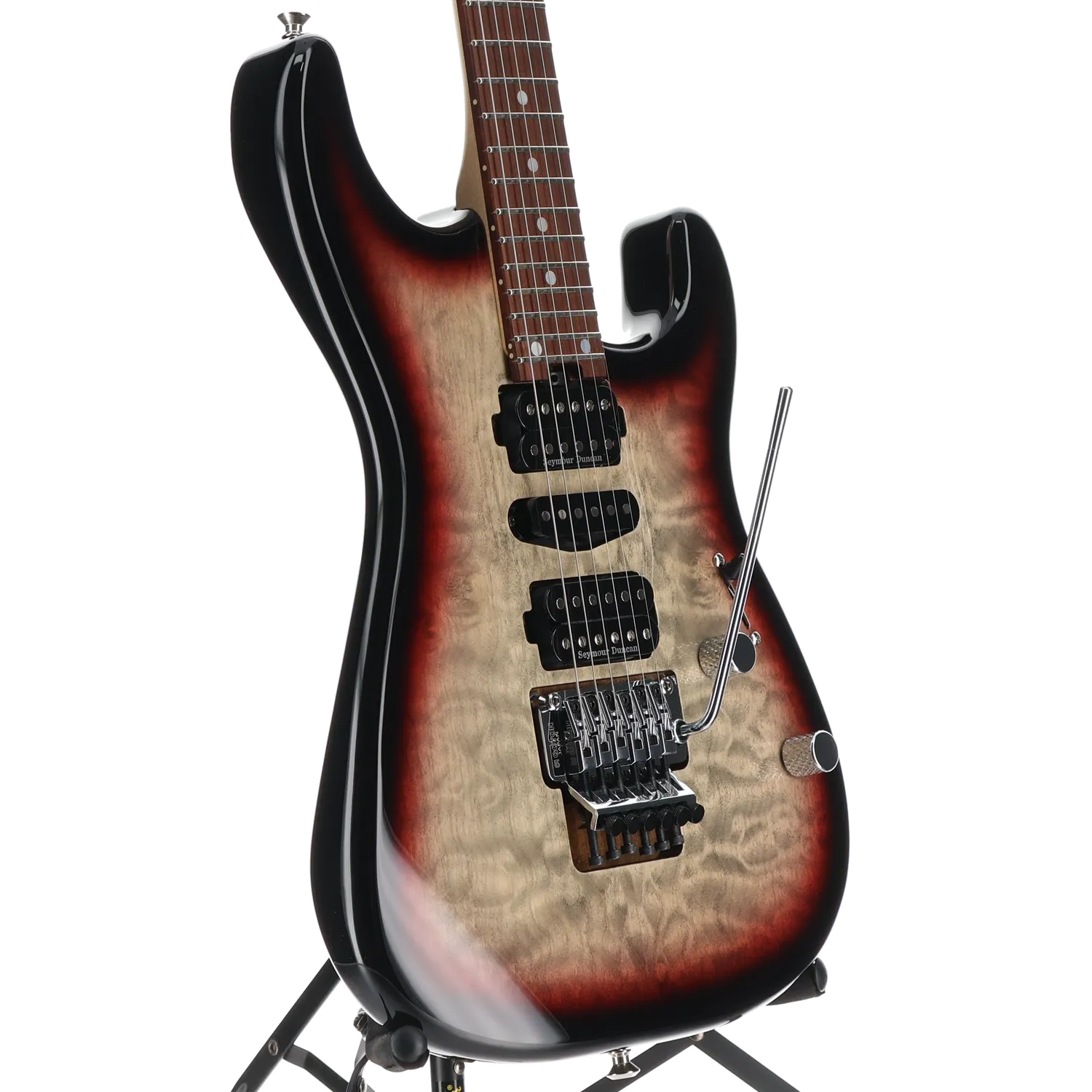 Charvel MJ San Dimas Style 1 HSH FR PF QM, Pau Ferro Fingerboard, Midnight Glow (N3) (00710)