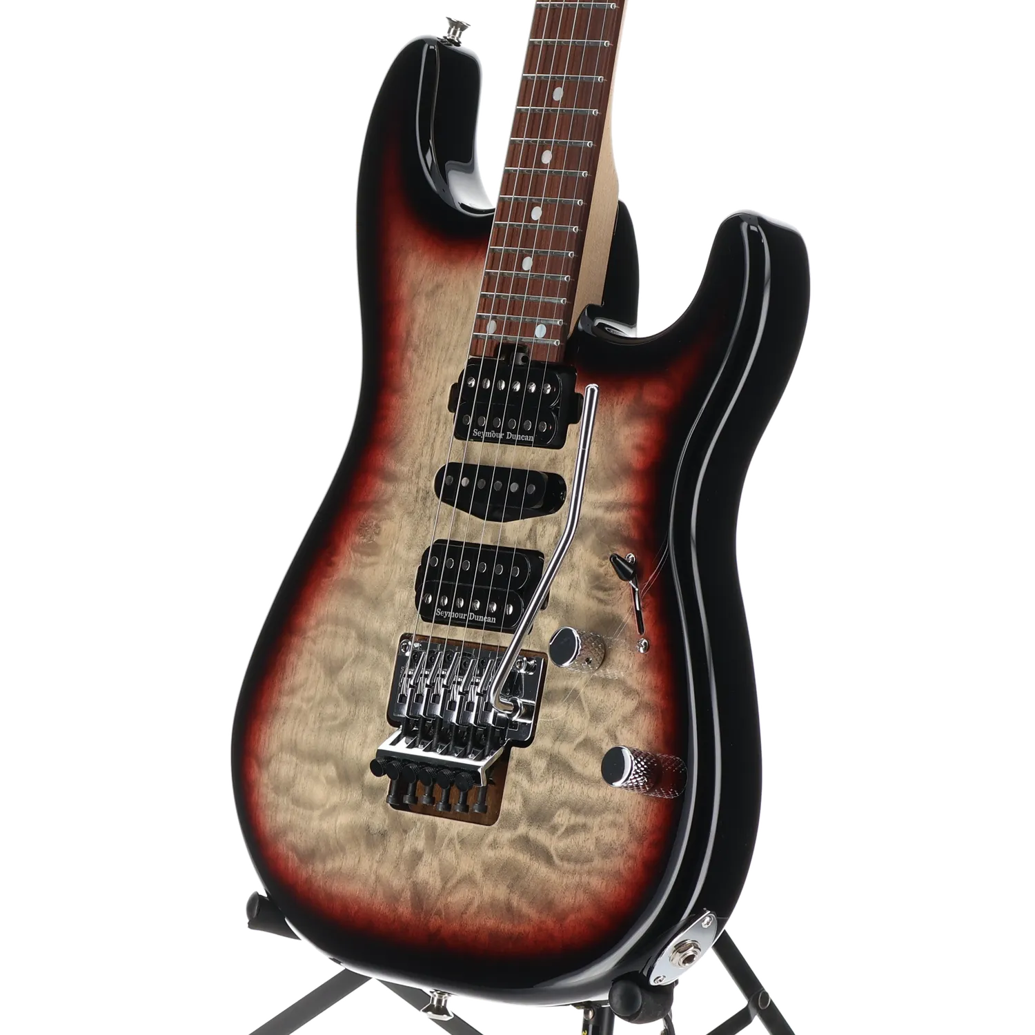 Charvel MJ San Dimas Style 1 HSH FR PF QM, Pau Ferro Fingerboard, Midnight Glow (N3) (00710)