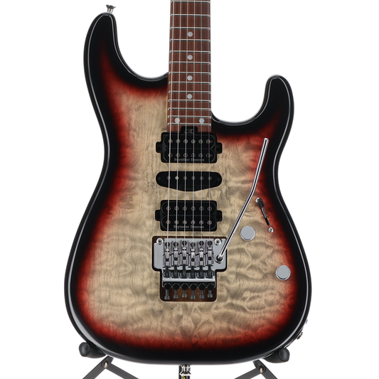 Charvel MJ San Dimas Style 1 HSH FR PF QM, Pau Ferro Fingerboard, Midnight Glow (N3) (00710)