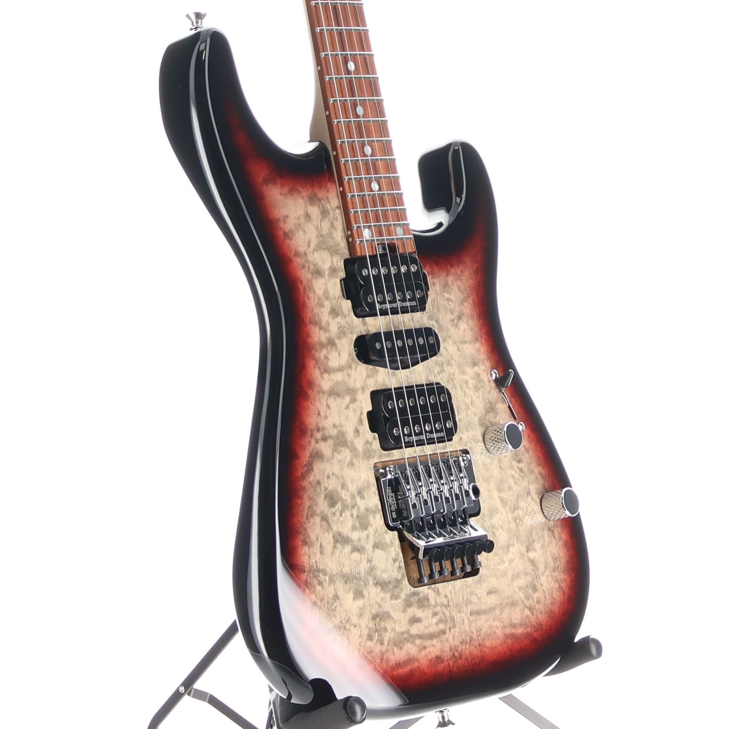 Charvel MJ San Dimas Style 1 HSH FR PF QM, Pau Ferro Fingerboard, Midnight Glow (RP) (34535)