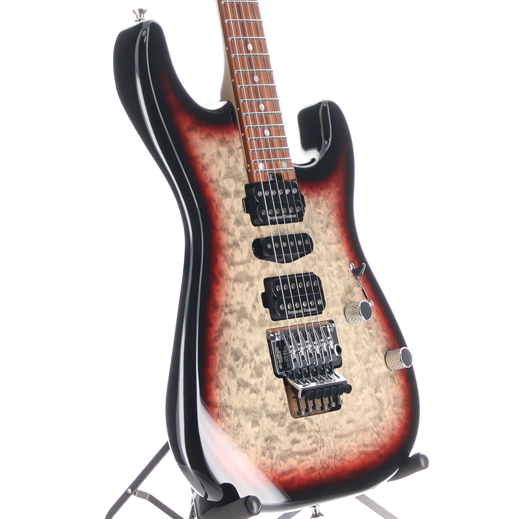 Charvel MJ San Dimas Style 1 HSH FR PF QM, Pau Ferro Fingerboard, Midnight Glow (RP) (34535)