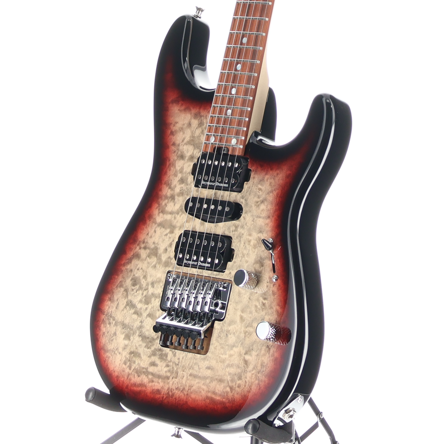 Charvel MJ San Dimas Style 1 HSH FR PF QM, Pau Ferro Fingerboard, Midnight Glow (RP) (34535)