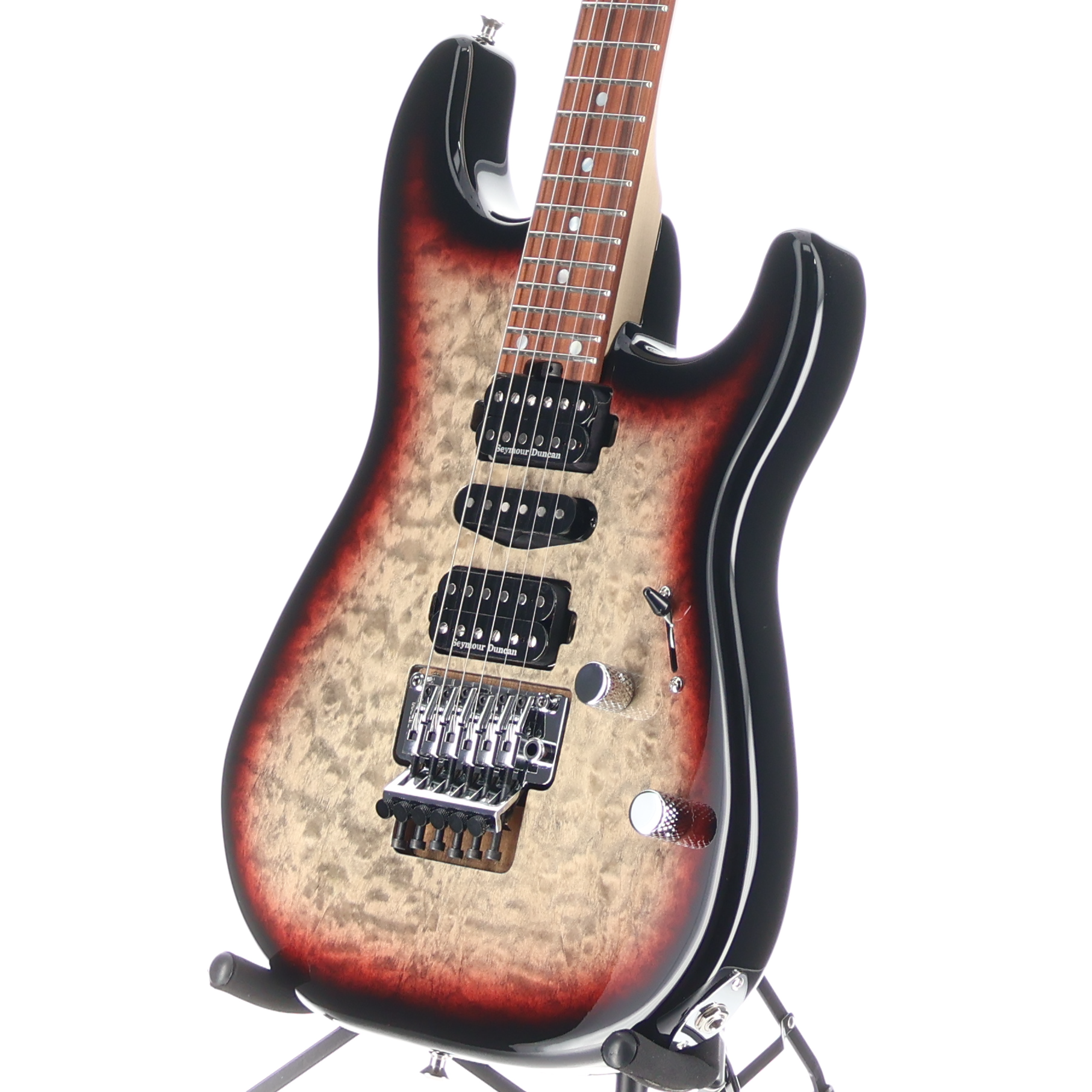 Charvel MJ San Dimas Style 1 HSH FR PF QM, Pau Ferro Fingerboard, Midnight Glow (RP) (34535)