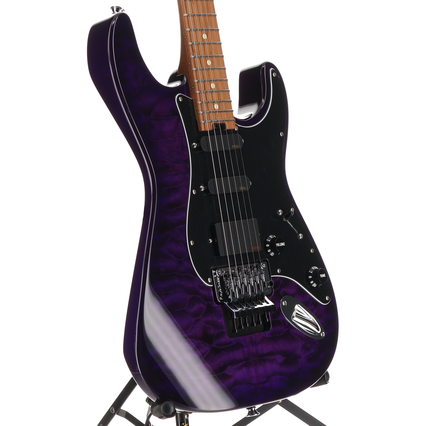 Charvel Marco Sfogli Signature Pro-Mod So-Cal Style 1 HSS FR CM QM, Caramelized Maple Fingerboard, Transparent Purple Burst (SR) (01898)