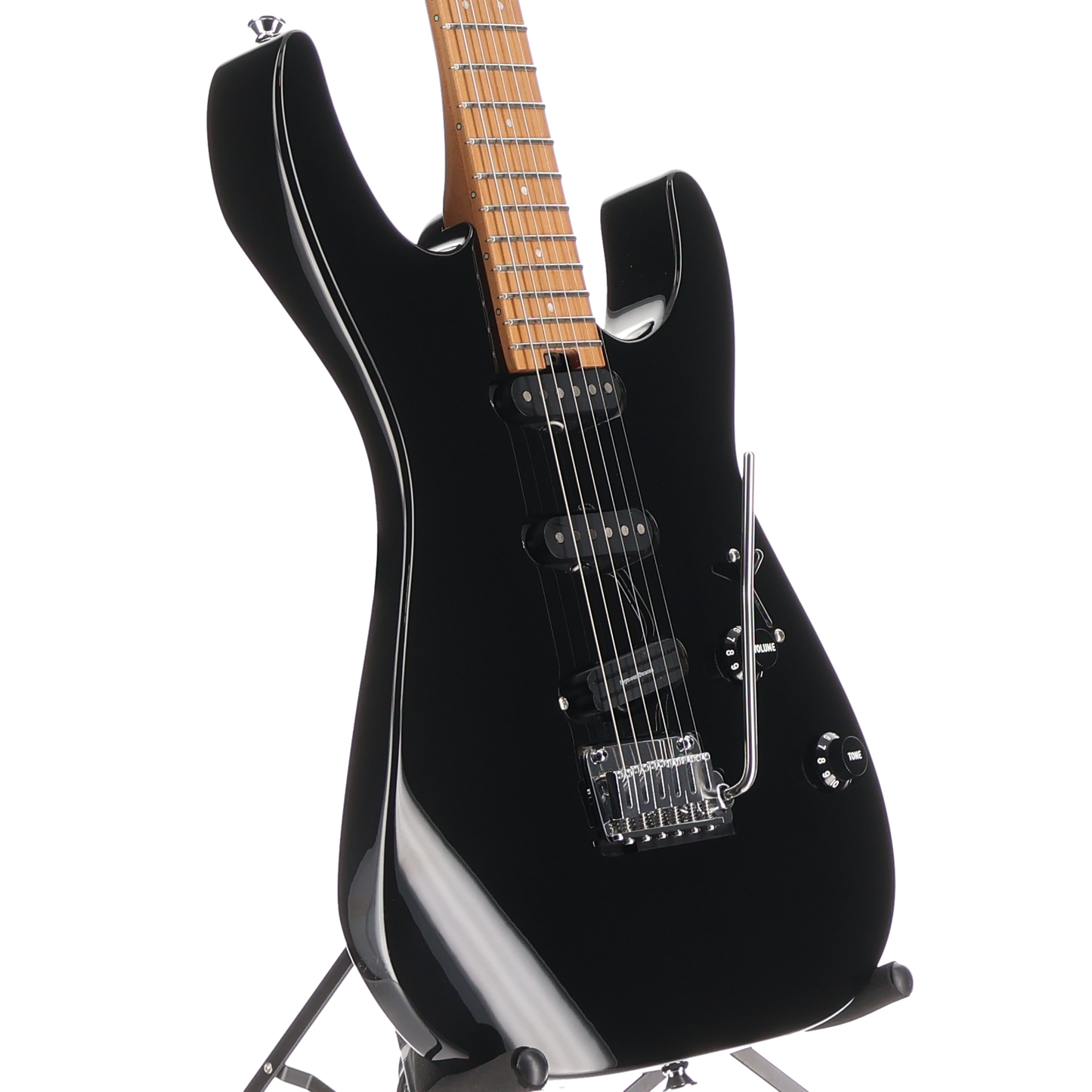 Charvel Pro-Mod DK22 SSS 2PT CM, Caramelized Maple Fingerboard, Gloss Black (H1) (06957)