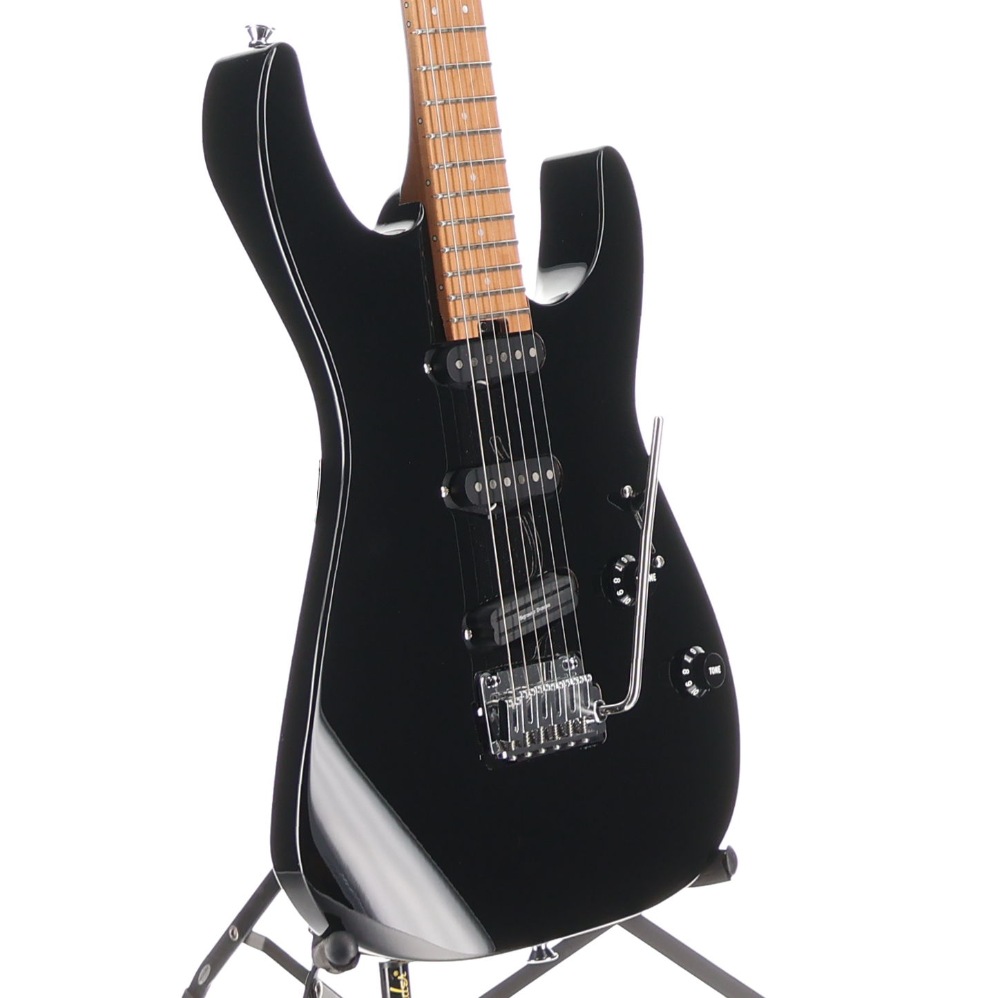 Charvel Pro-Mod DK22 SSS 2PT CM, Caramelized Maple Fingerboard, Gloss Black (W7) (05437)