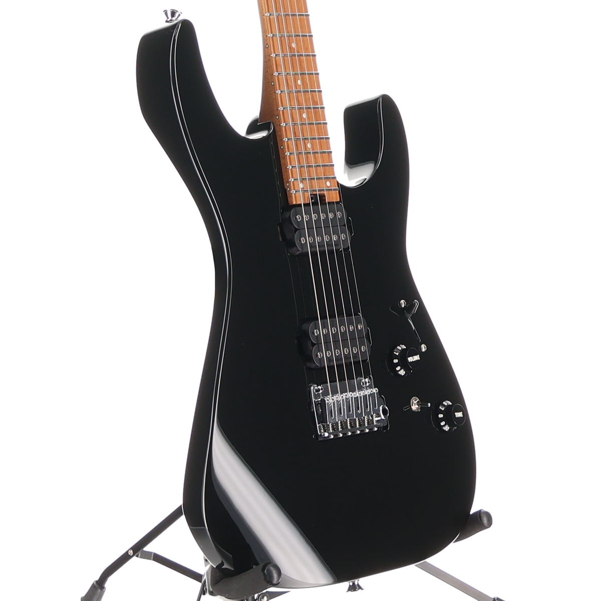 Charvel Pro-Mod DK24 HH 2PT CM, Caramelized Maple Fingerboard, Gloss Black (RP) (11503)