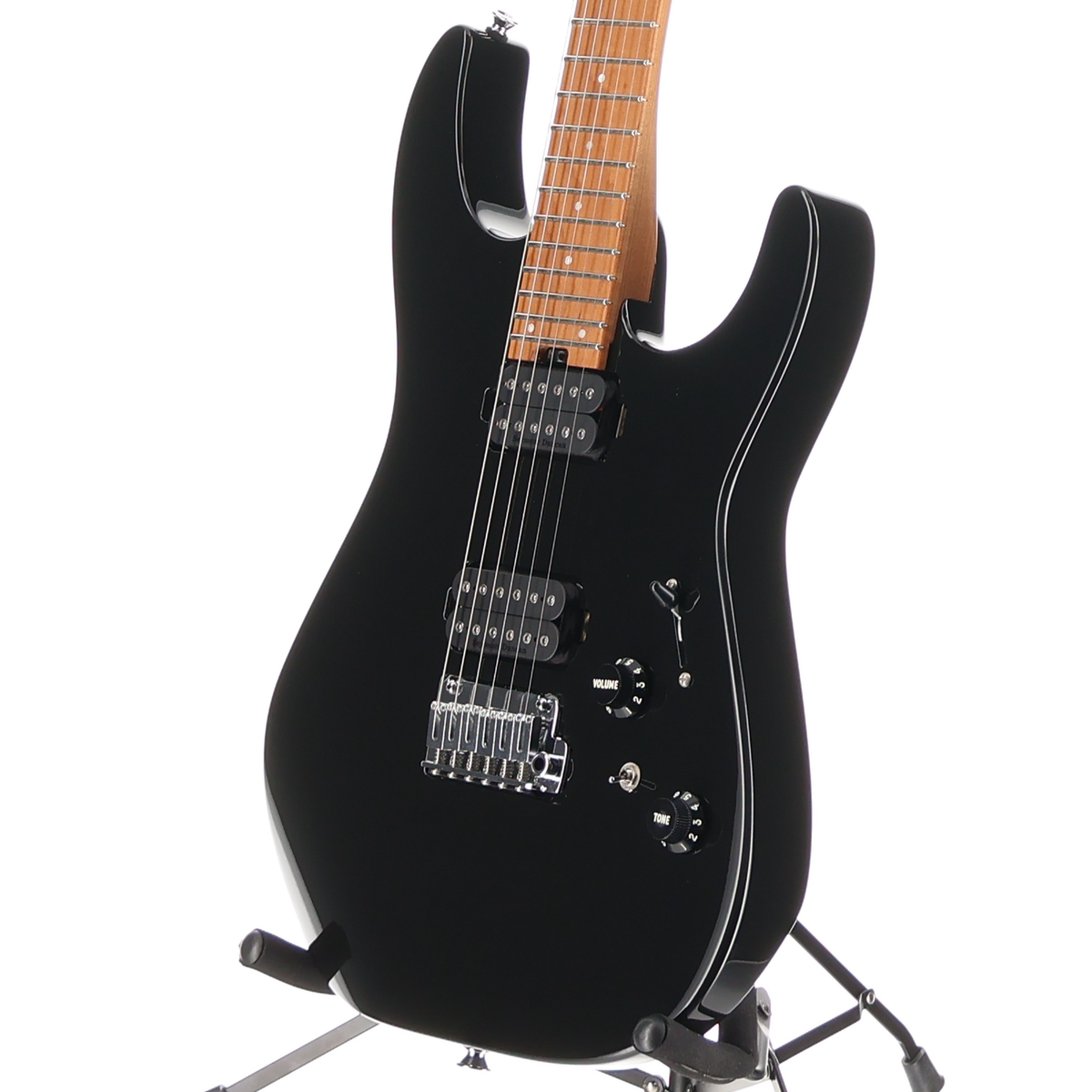 Charvel Pro-Mod DK24 HH 2PT CM, Caramelized Maple Fingerboard, Gloss Black (RP) (11503)