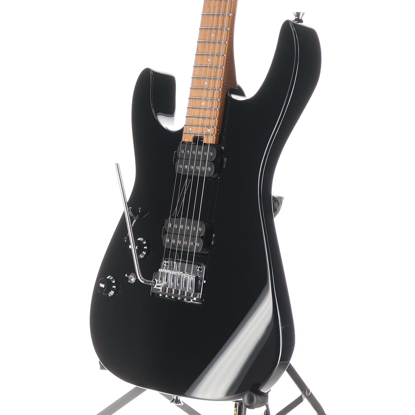 Charvel Pro-Mod DK24 HH 2PT CM Left-Handed, Caramelized Fingerboard, Gloss Black (K11) (00953)