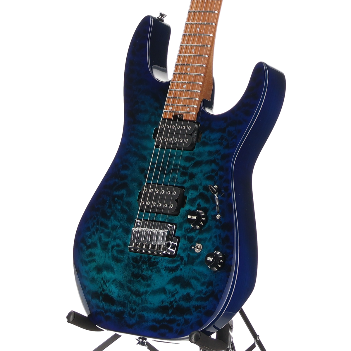 Charvel Pro-Mod DK24 HH 2PT CM Quilt Maple Chlorine Burst (RP) (11521)