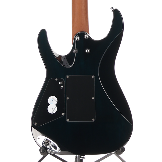 Charvel Pro-Mod Plus Dinky DK24 HSS 2PT EB QM, Ebony Fingerboard - Blue Curaçao (R7) (00079)