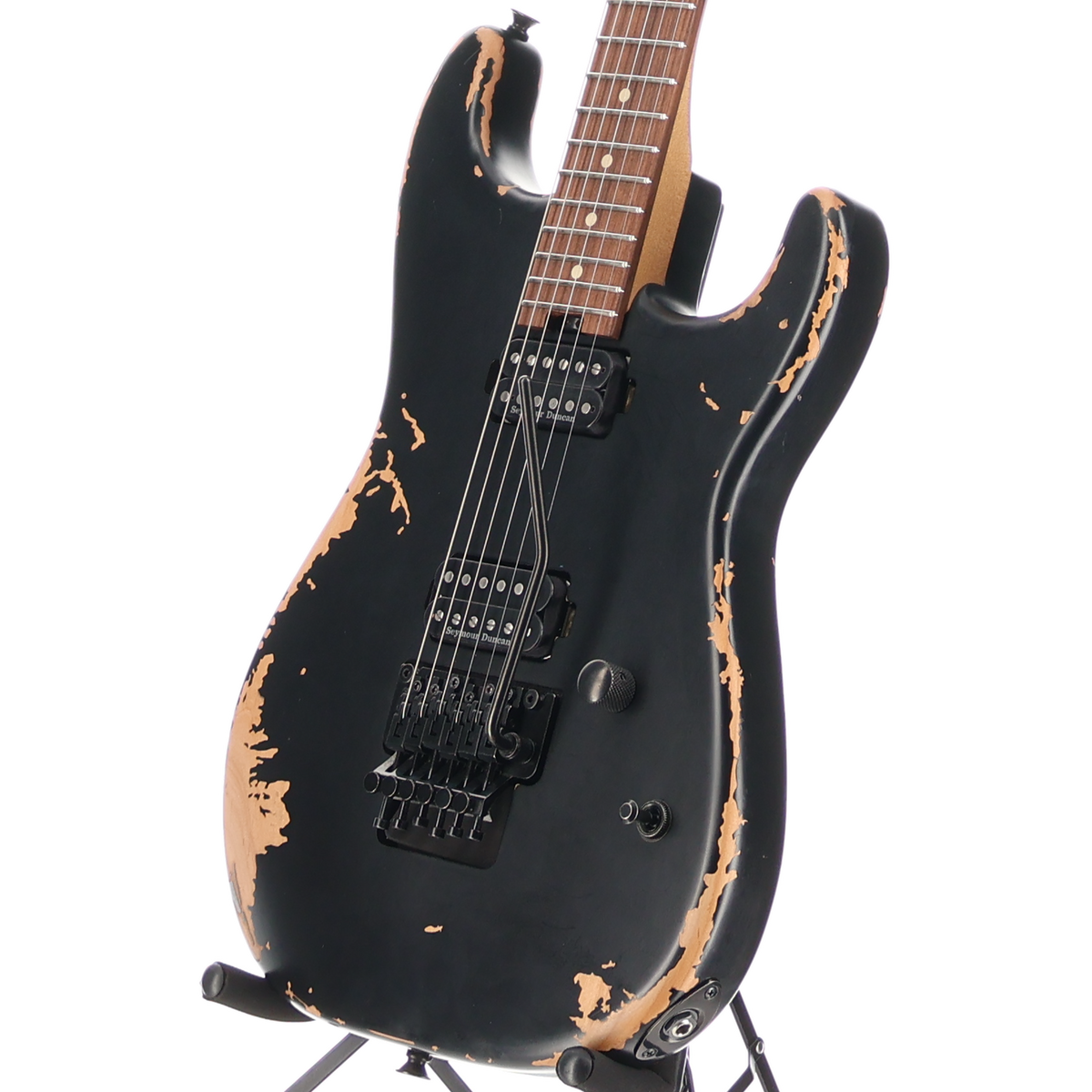 Charvel Pro-Mod Relic San Dimas Style 1 HH FR PF, Pau Ferro Fingerboard, Weathered Black (B11) (50572)