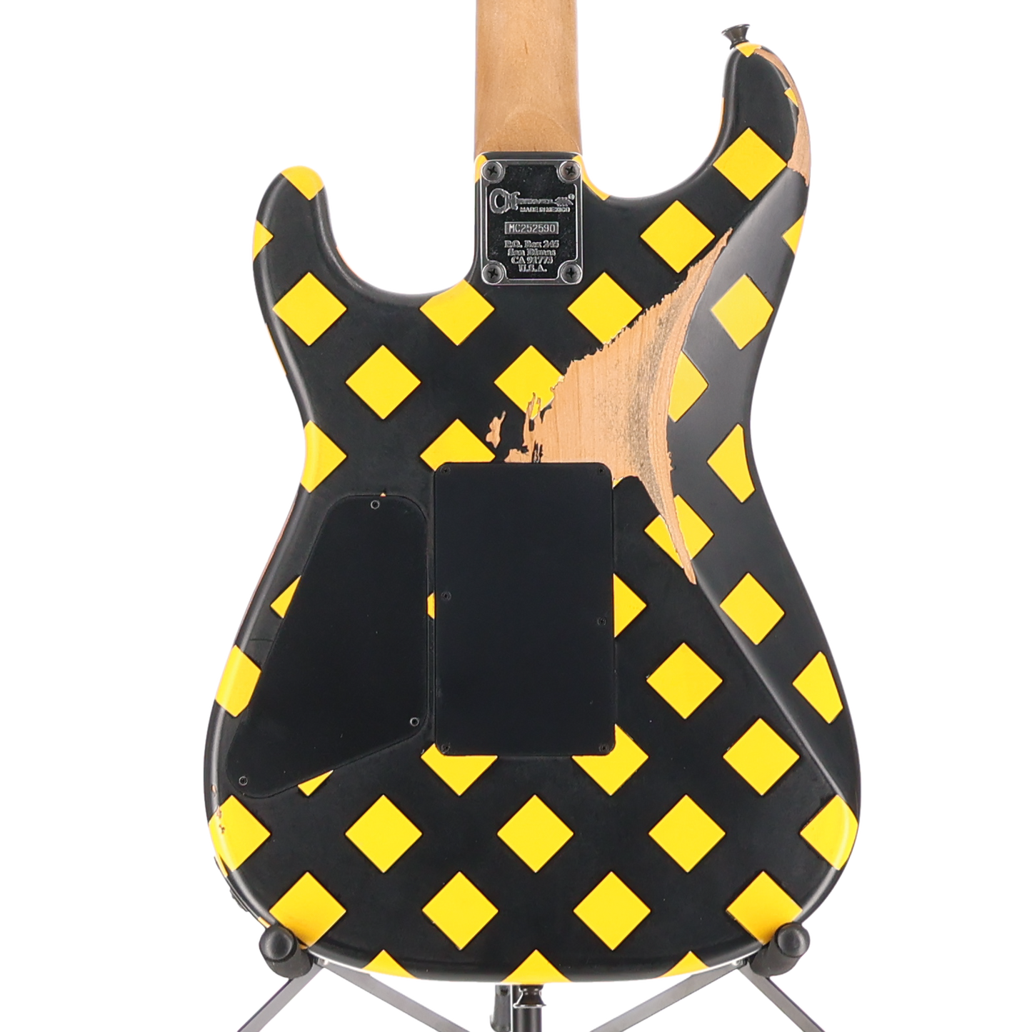 Charvel Super-Stock SD1 H FR EB Electric Guitar Diamond Life Yellow and Black (C4) (52590)
