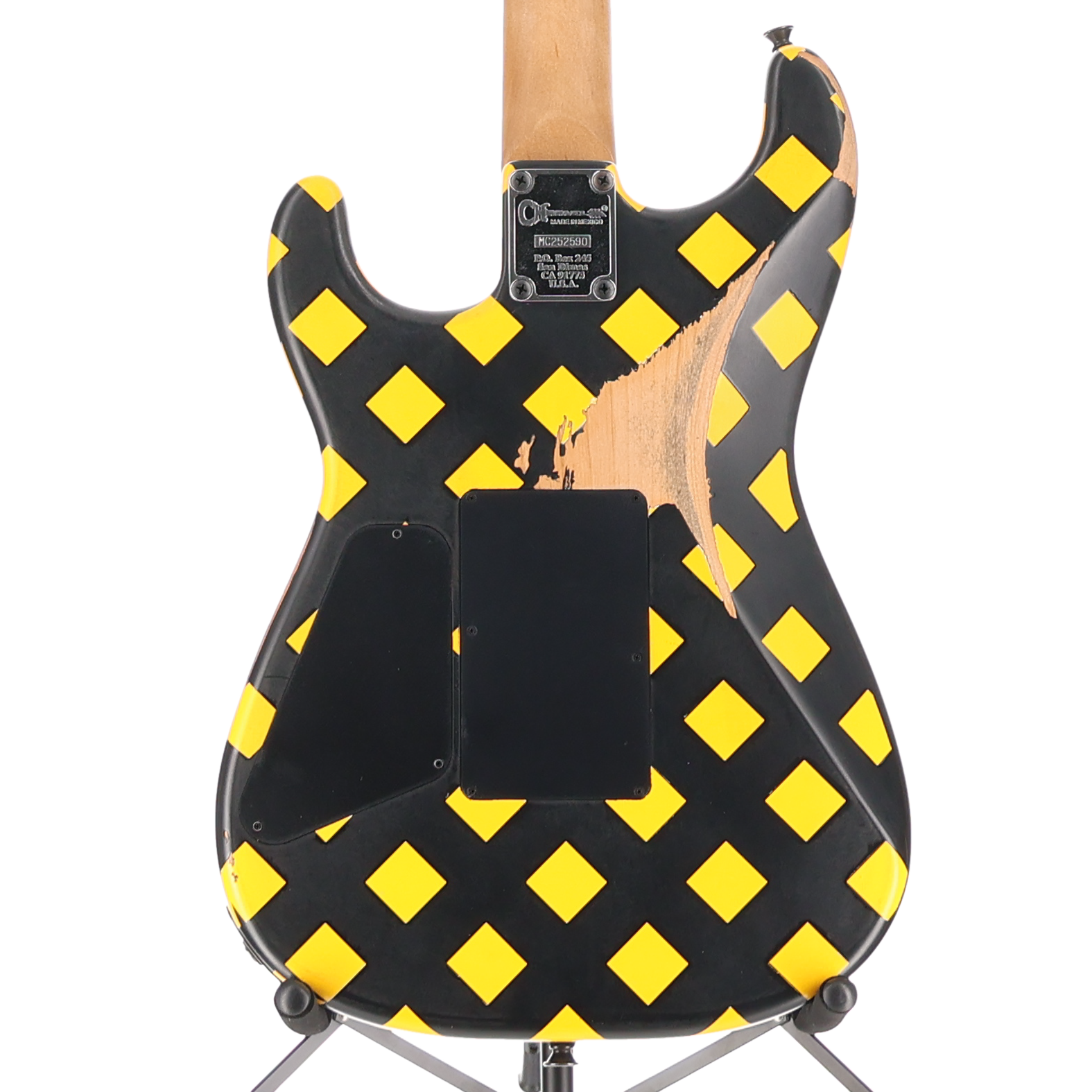 Charvel Super-Stock SD1 H FR EB Electric Guitar Diamond Life Yellow and Black (C4) (52590)