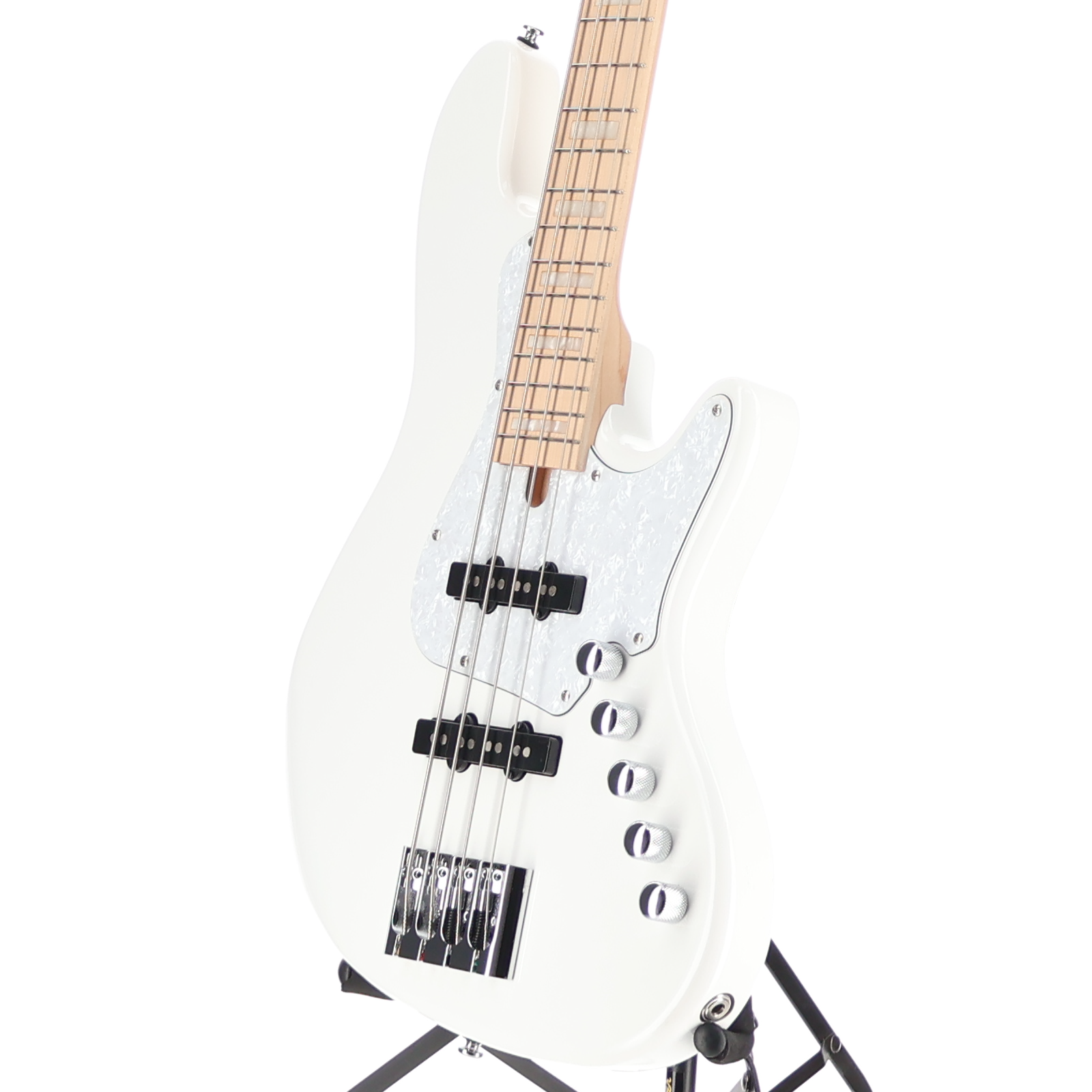 Cort Elrick NJS4 4-String Bass Guitar, Maple Fingerboard - White (O4) (19082)