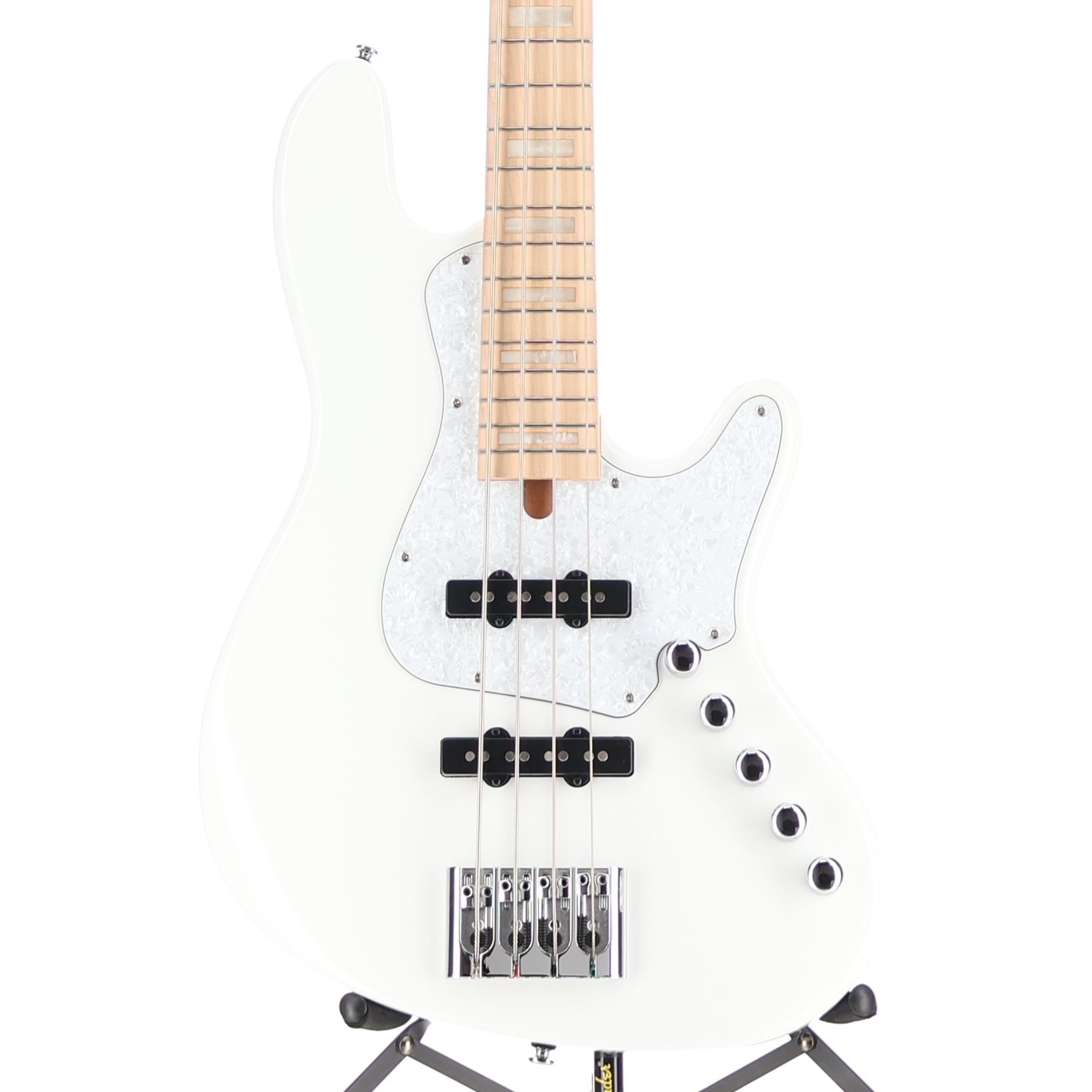 Cort Elrick NJS4 4-String Bass Guitar, Maple Fingerboard - White (O4) (19082)