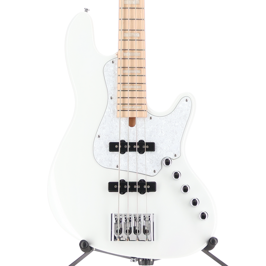 Cort Elrick NJS4 4-String Bass Guitar, Maple Fingerboard - White (R13) (49126)