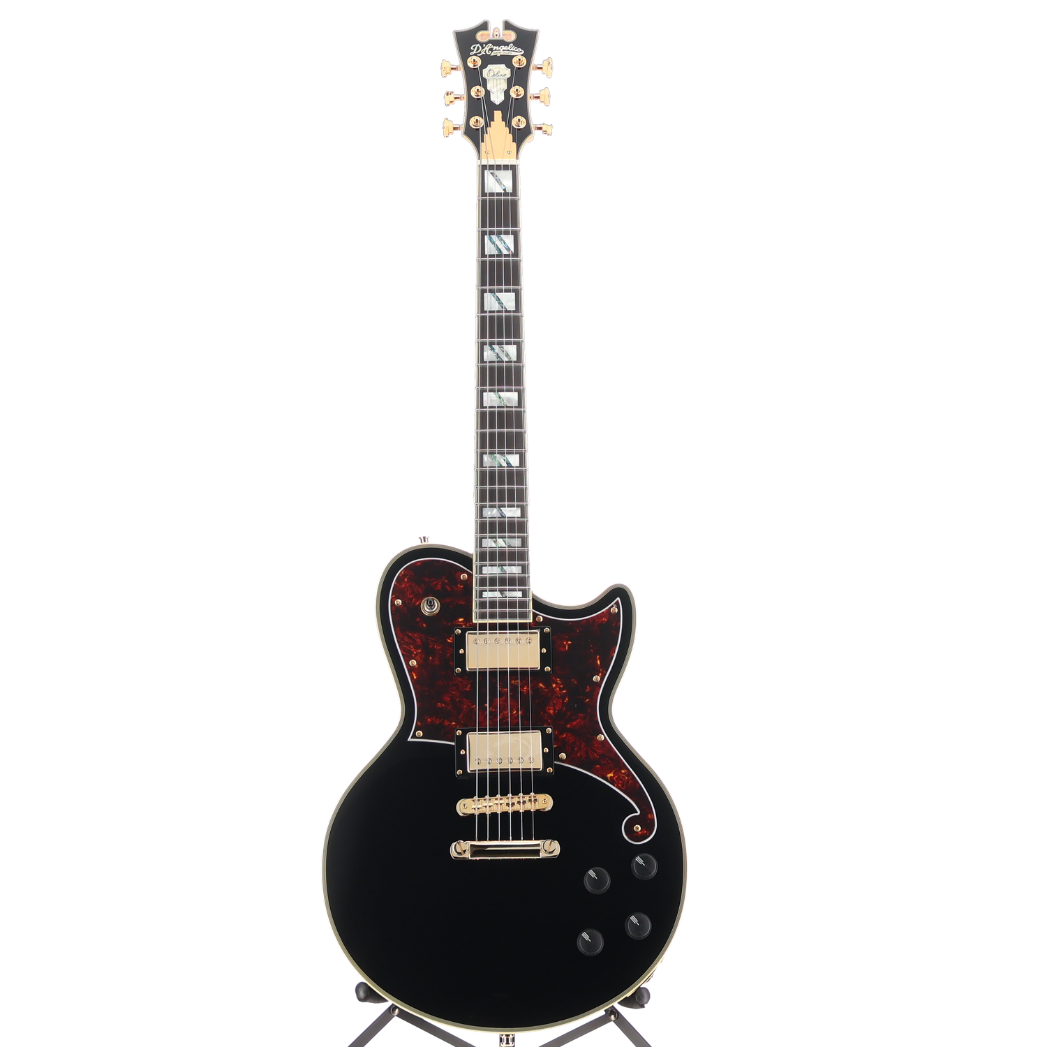 D'angelico Deluxe Atlantic - Solid Black, Expert Setup (P9) (01001)
