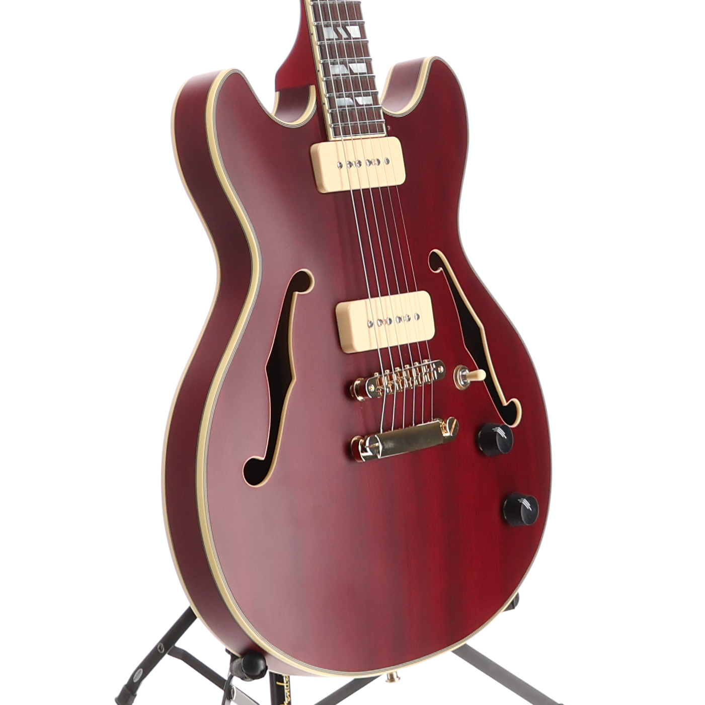 D'angelico Deluxe Mini DC, P90s - Satin Trans Wine (RC4) (00169)