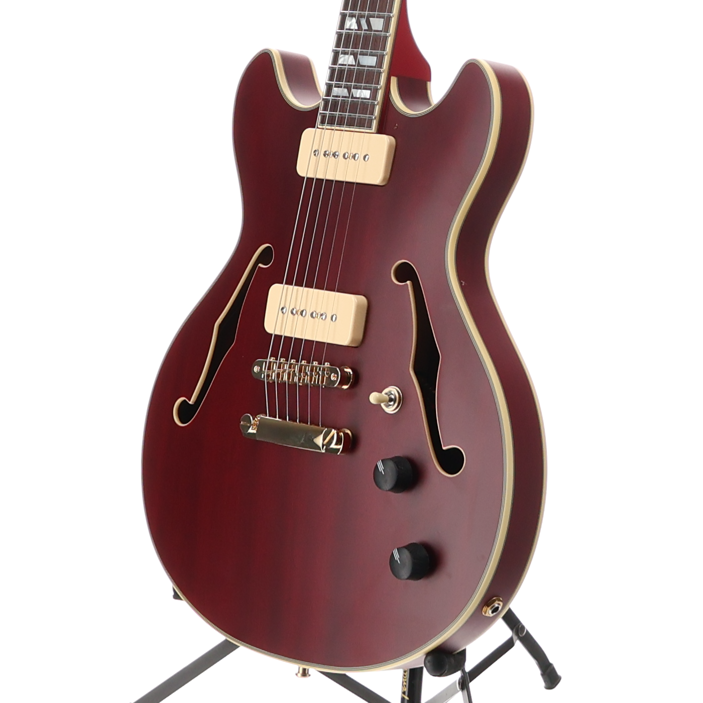 D'angelico Deluxe Mini DC, P90s - Satin Trans Wine (RC4) (00169)