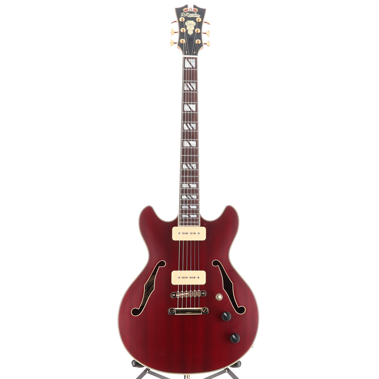 D'angelico Deluxe Mini DC, P90s - Satin Trans Wine (RC4) (00169)
