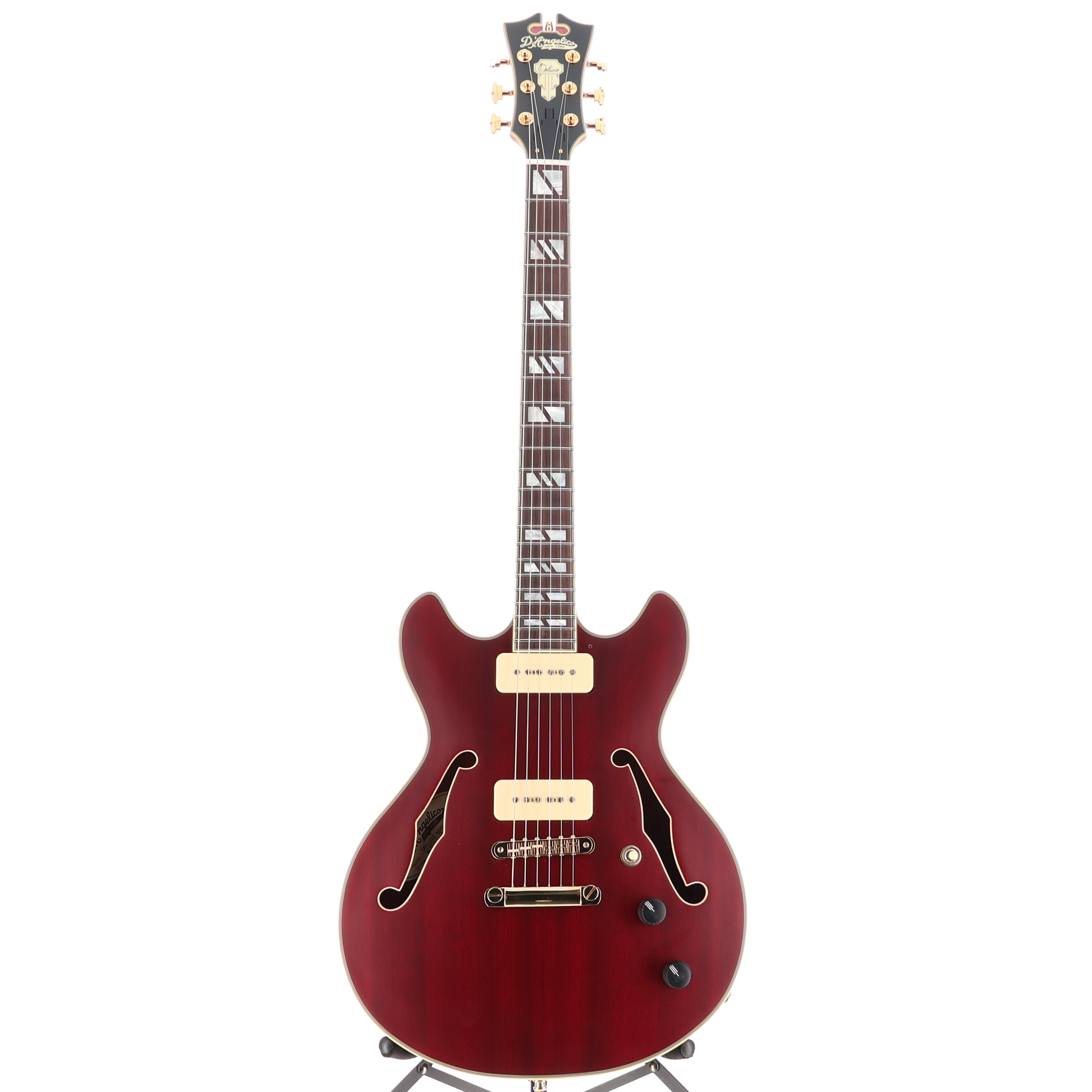 D'angelico Deluxe Mini DC, P90s - Satin Trans Wine (RC4) (00169)