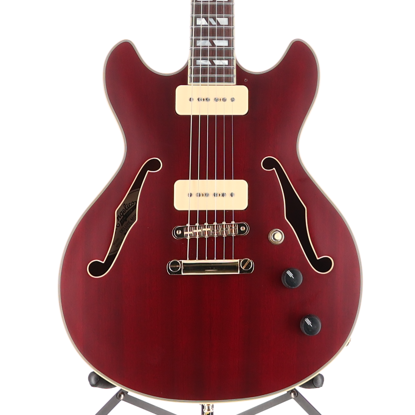 D'angelico Deluxe Mini DC, P90s - Satin Trans Wine (RC4) (00169)