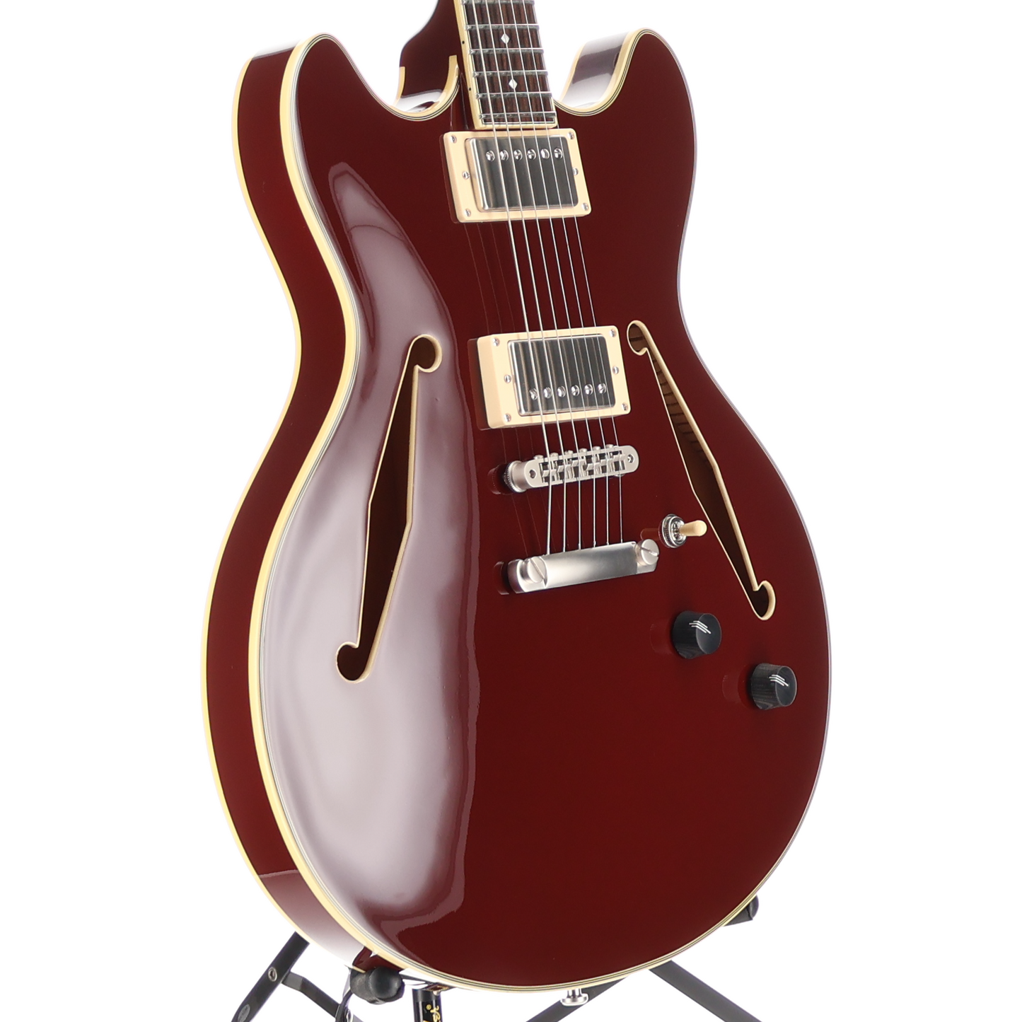 D'angelico Excel DC Tour Collection - Solid Wine, Professional Setup (B11) (21147)