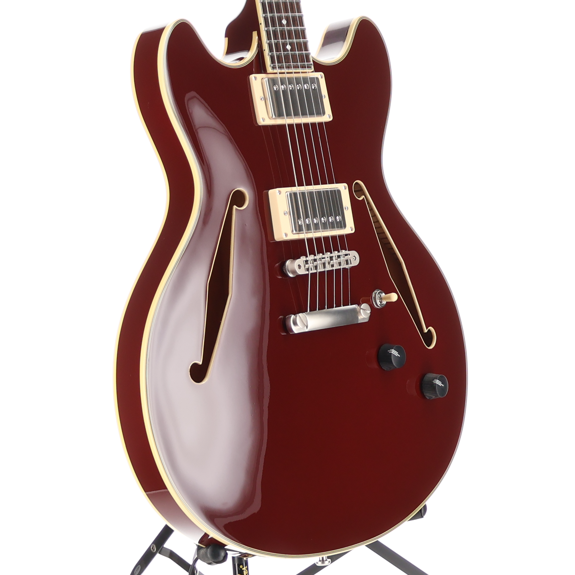 D'angelico Excel DC Tour Collection - Solid Wine, Professional Setup (B11) (21147)