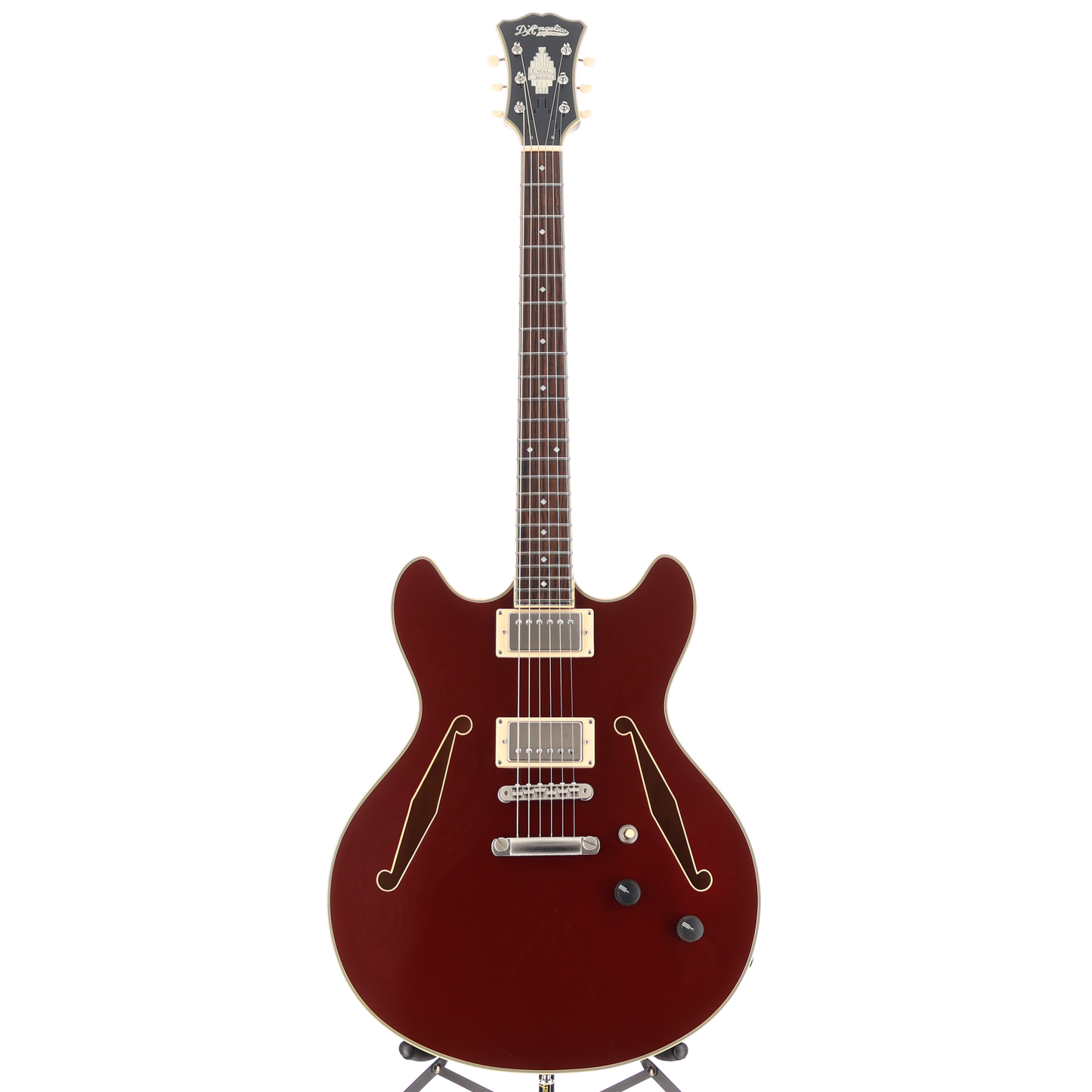 D'angelico Excel DC Tour Collection - Solid Wine, Professional Setup (B11) (21147)