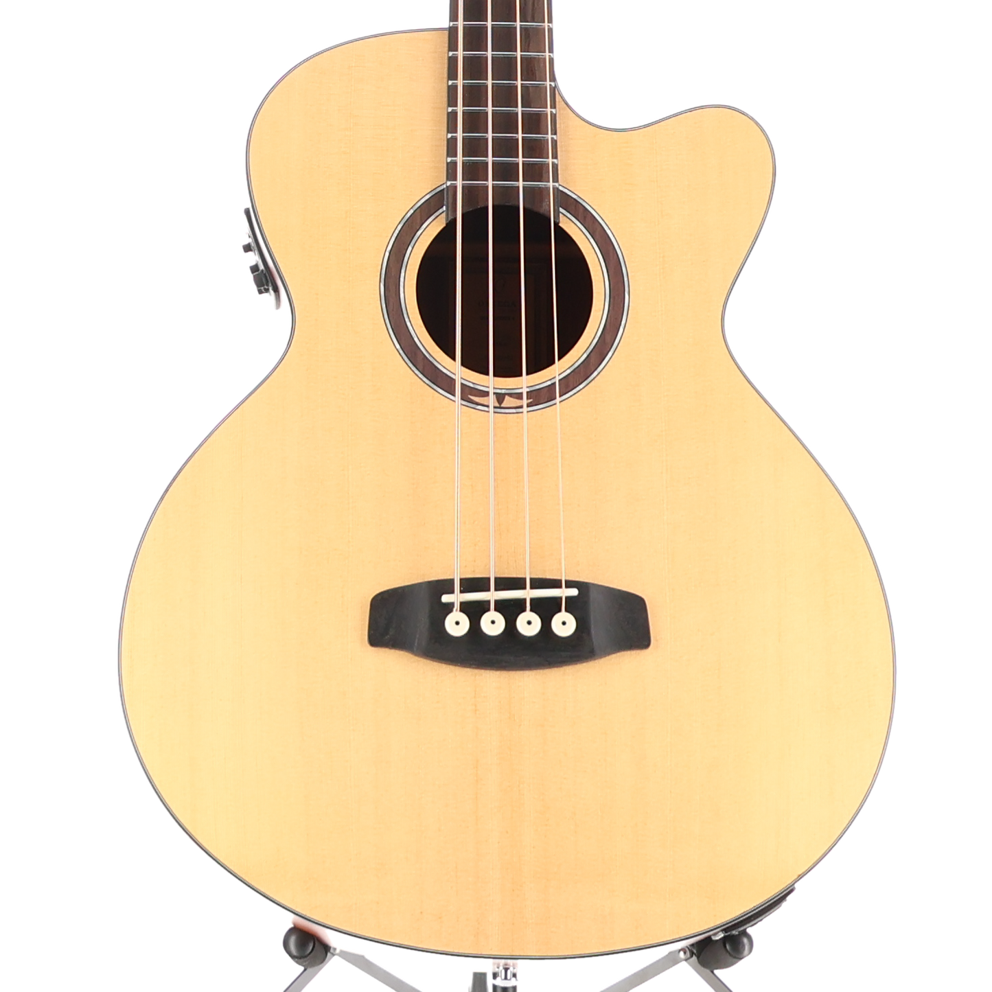 Ortega Deep Series Medium Scale Solid Top Acoustic-Electric Bass -Natural (A11) (92403)