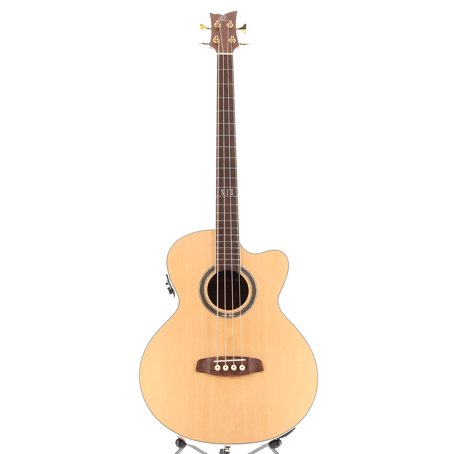 Ortega Deep Series Medium Scale Solid Top Acoustic-Electric Bass - Natural (B2) (00150)