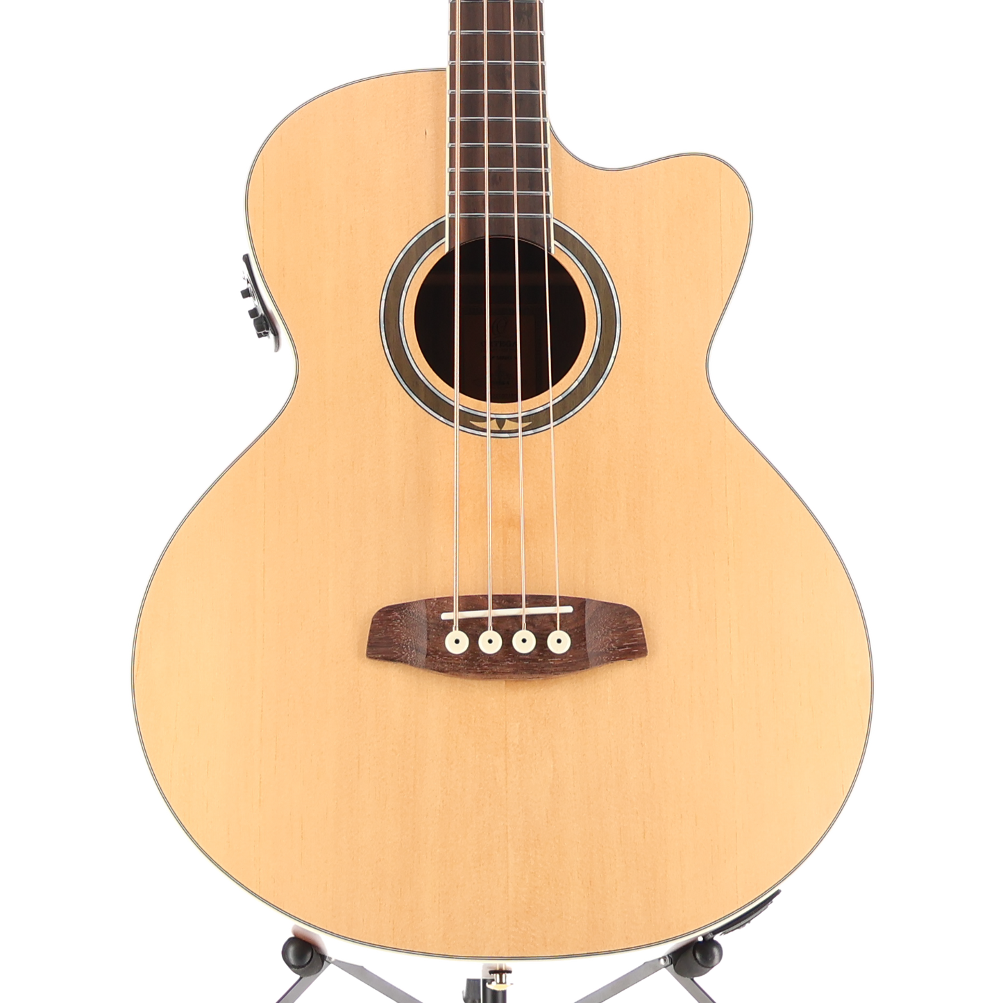 Ortega Deep Series Medium Scale Solid Top Acoustic-Electric Bass - Natural (B2) (00150)