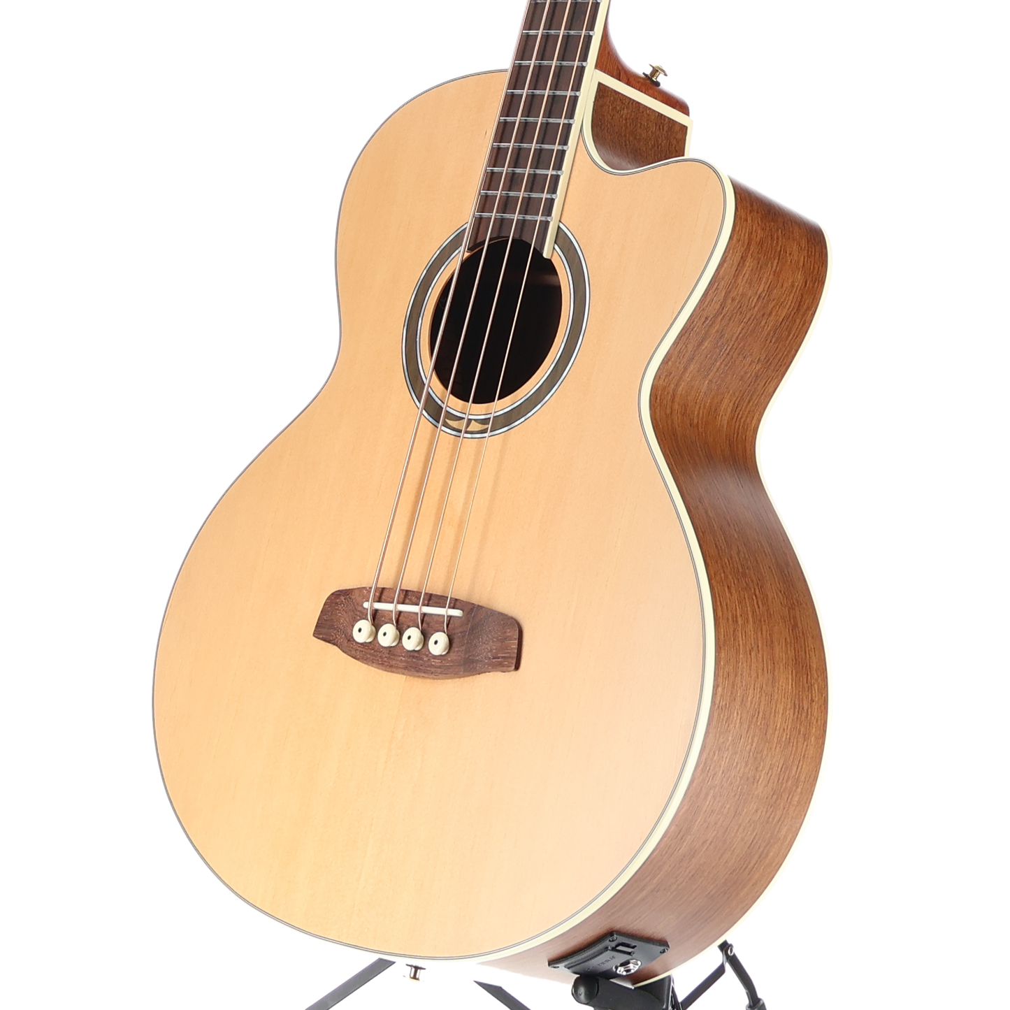 Ortega Deep Series Medium Scale Solid Top Acoustic-Electric Bass - Natural (B2) (00150)