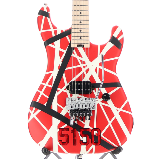 EVH EVH Striped Series 5150, Maple Fingerboard, Red with Black and White Stripes (U11) (0119) (00119)
