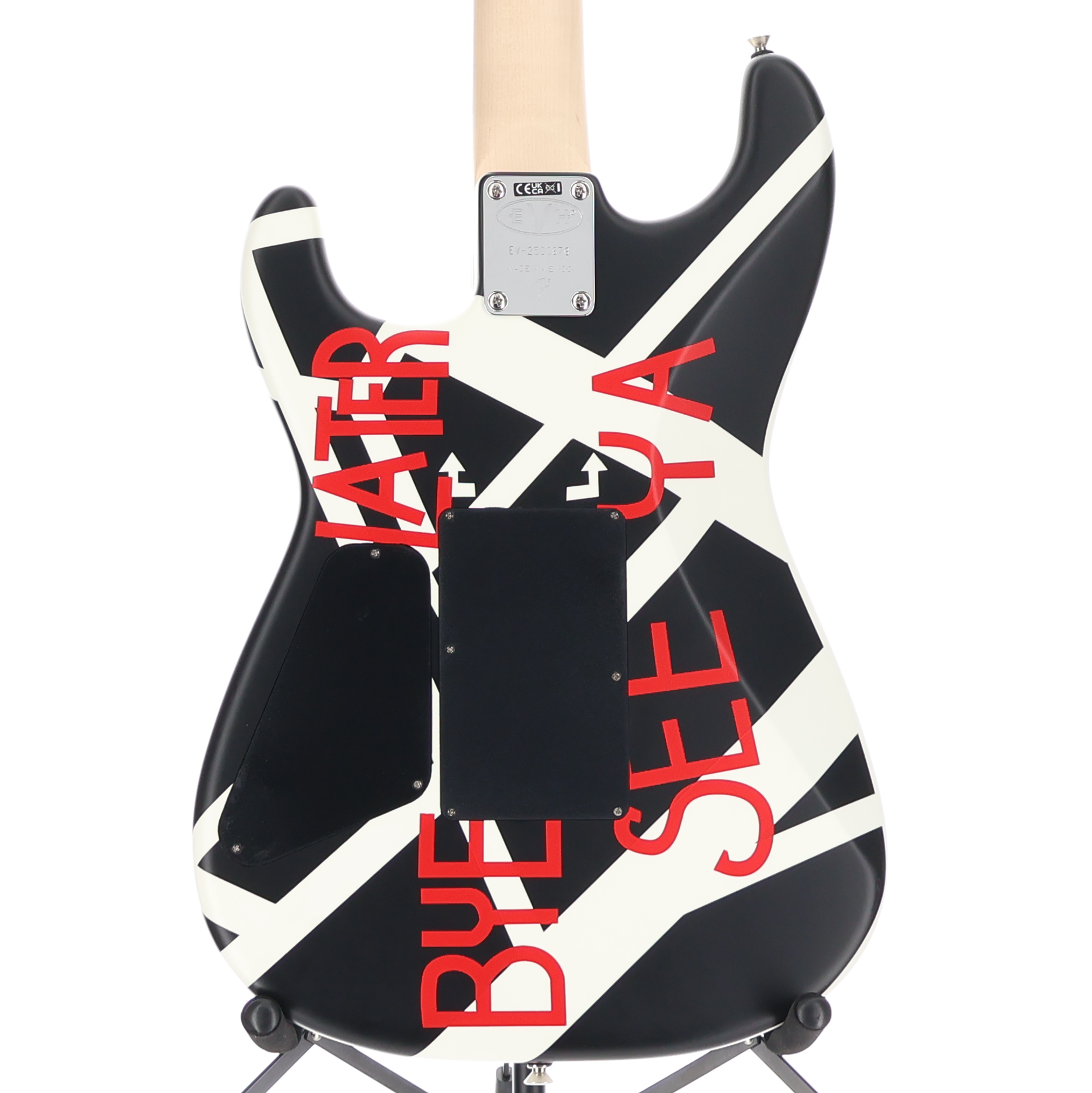 EVH EVH Striped Series Circles, Maple Fingerboard, White and Black (S10) (00876)