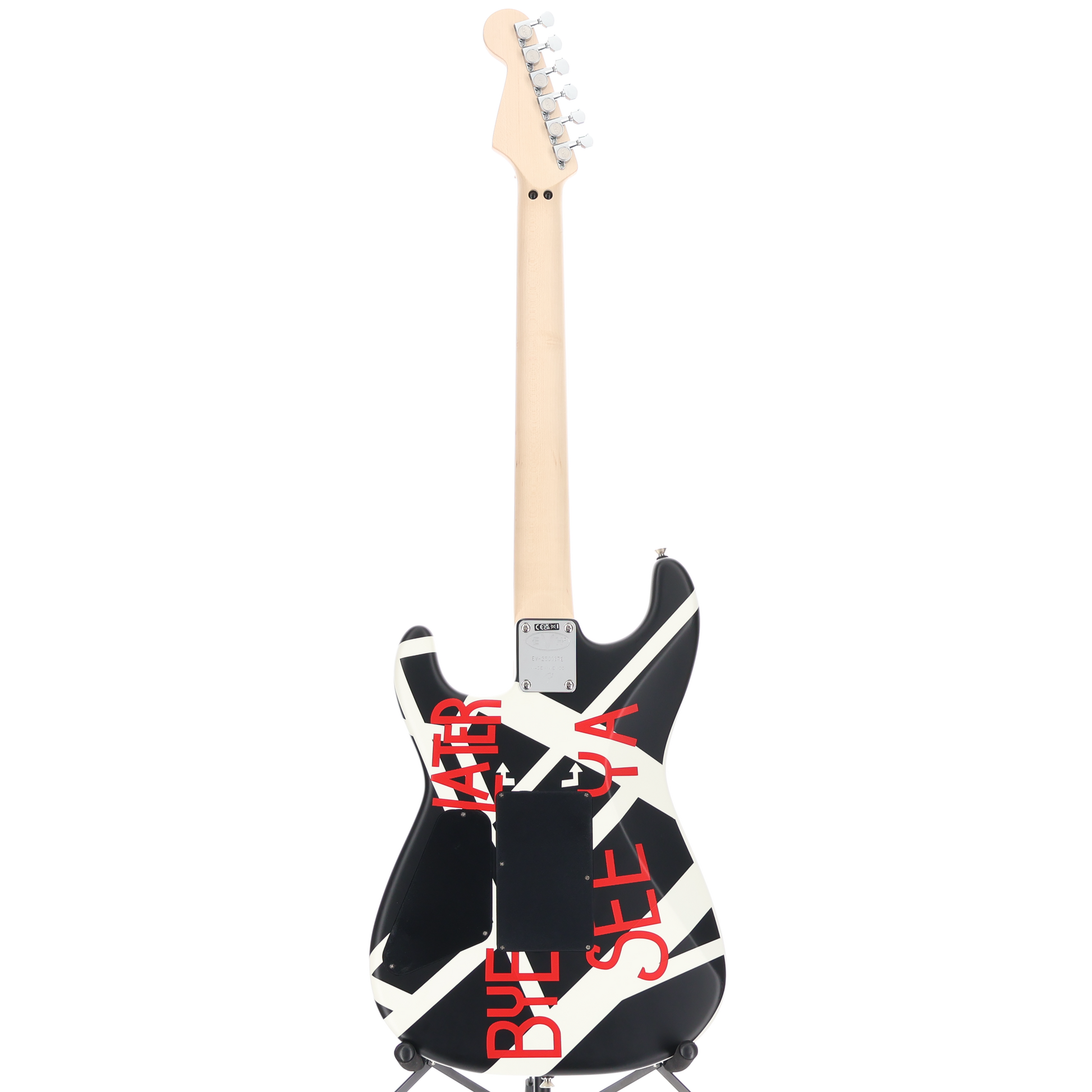 EVH EVH Striped Series Circles, Maple Fingerboard, White and Black (S10) (00876)