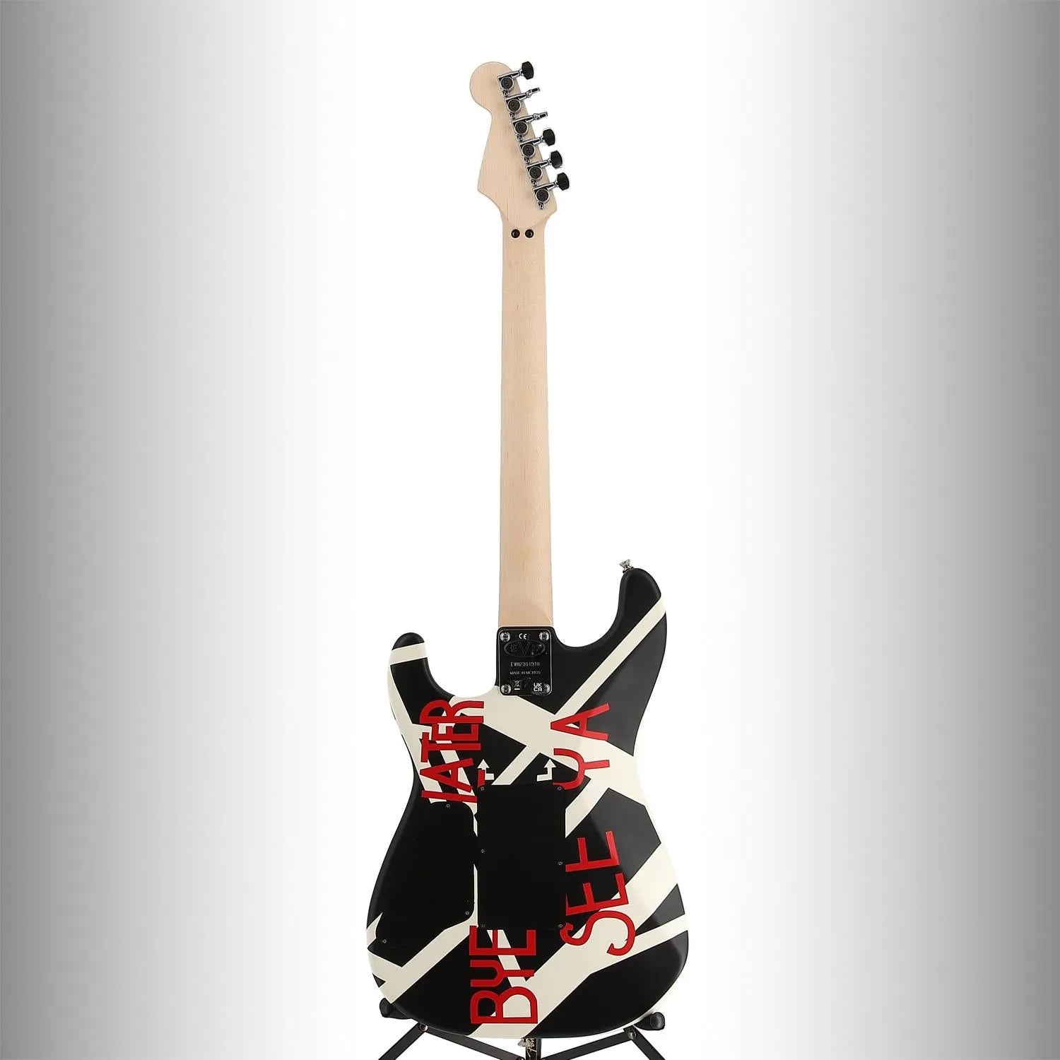 EVH Striped Series Circles, Maple Fingerboard, White and Black (B4) (01918)