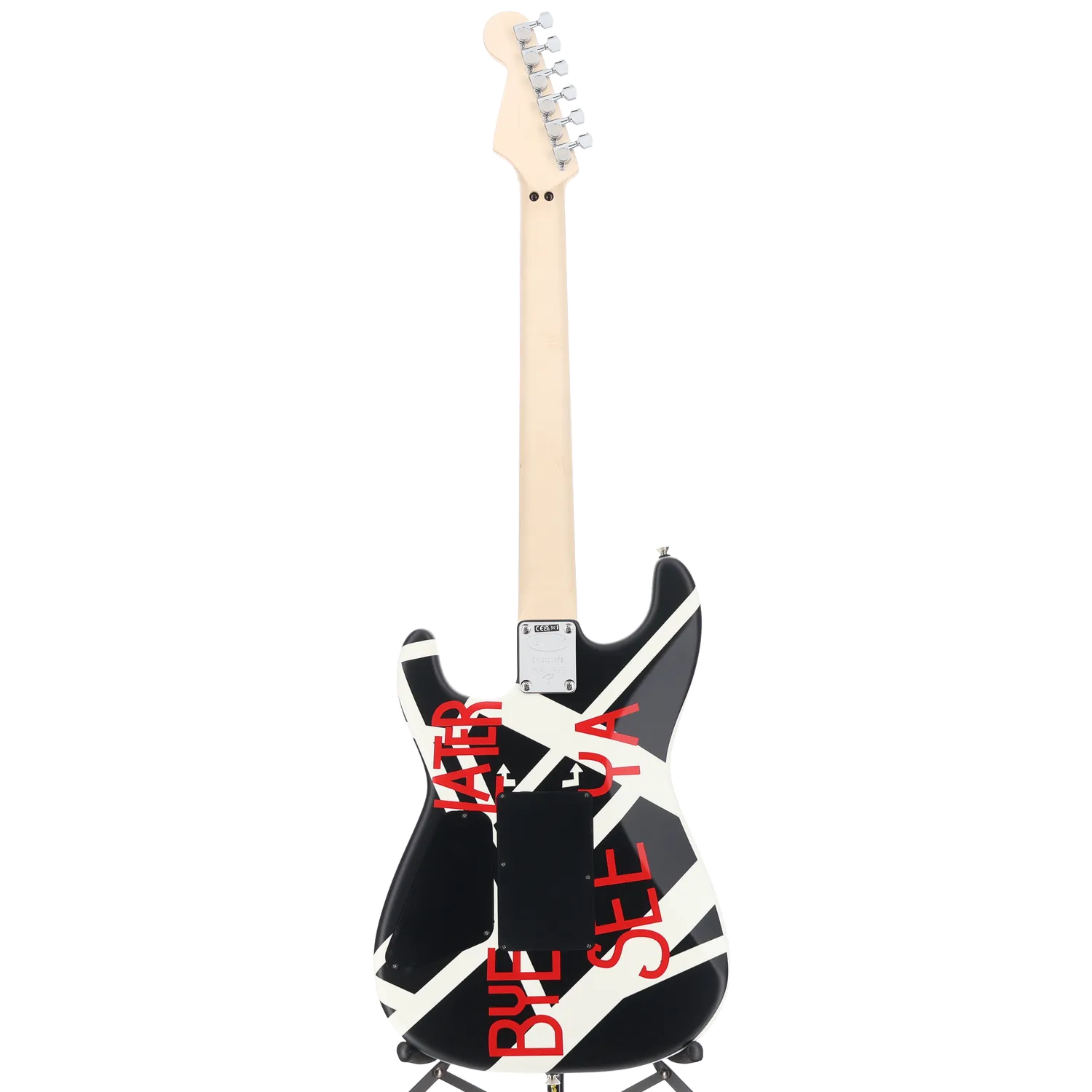 EVH Striped Series Circles, Maple Fingerboard, White and Black (S10) (00876)
