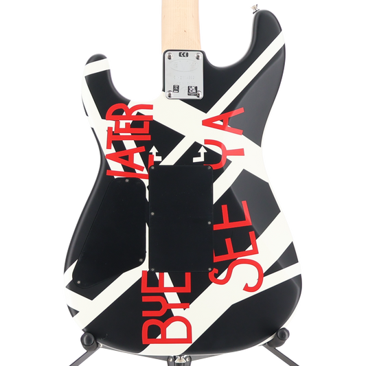 EVH Striped Series Circles, Maple Fingerboard, White and Black (V1) (14863)
