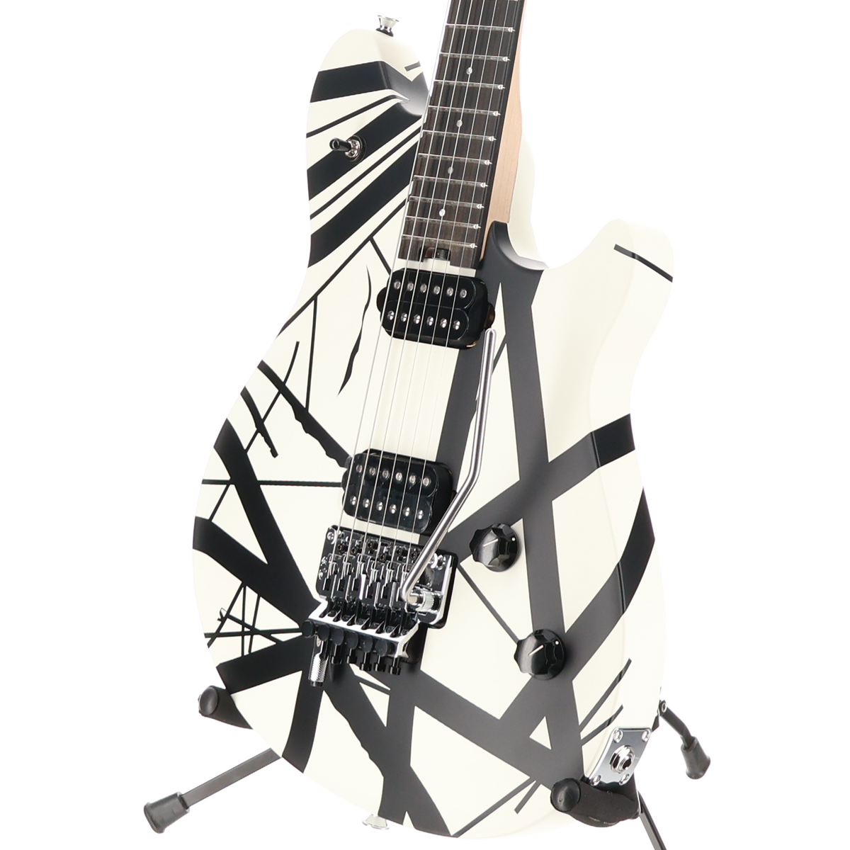 EVH Wolfgang Special Striped Series, Ebony Fingerboard, Black and White (SR) (3040M)