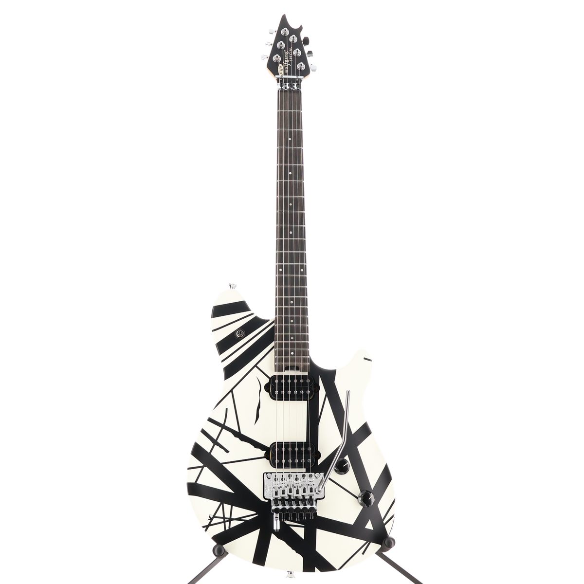 EVH Wolfgang Special Striped Series, Ebony Fingerboard, Black and White (SR) (3040M)
